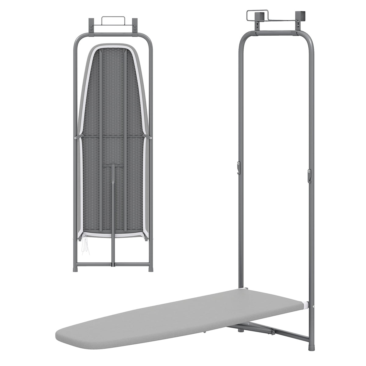 Over the Door Ironing Board - Foldable Metal Hanging Board Gray-Dryers-DECOROLALA