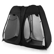 Oversized Pop Up Shower Tent with Window Floor and Storage Pocket-Black-Tents-DECOROLALA