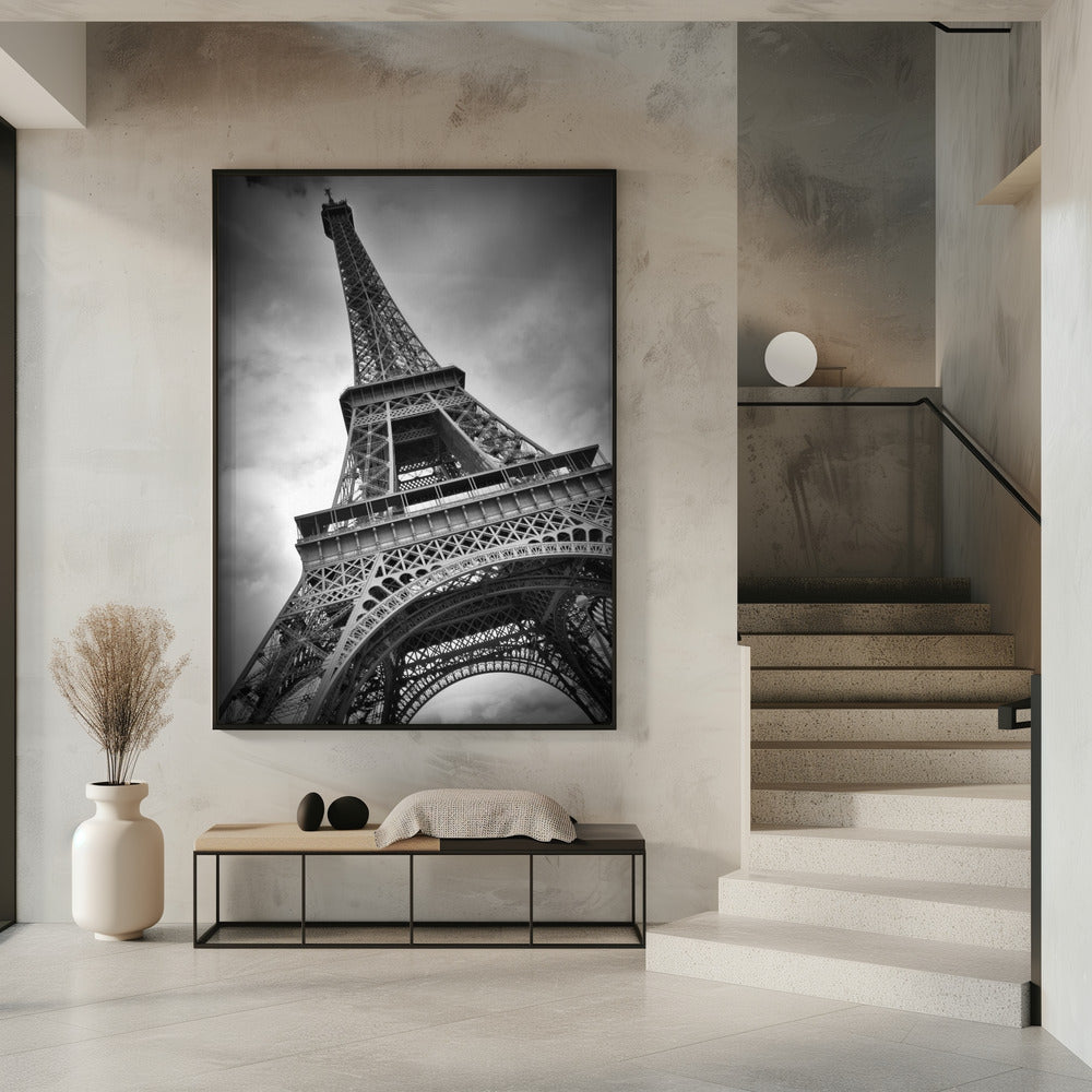 PARIS Eiffel Tower Black & White Canvas Art-Canvas Print-DECOROLALA