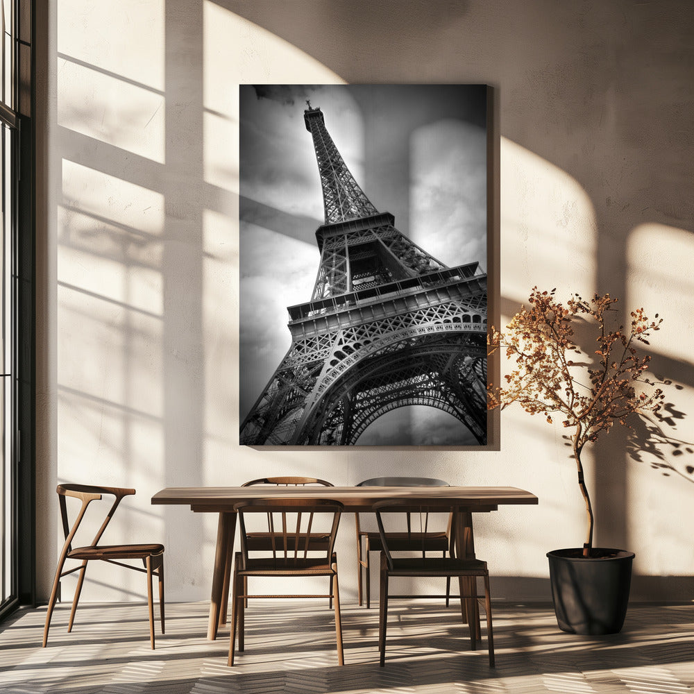 PARIS Eiffel Tower Black & White Canvas Art-Canvas Print-DECOROLALA