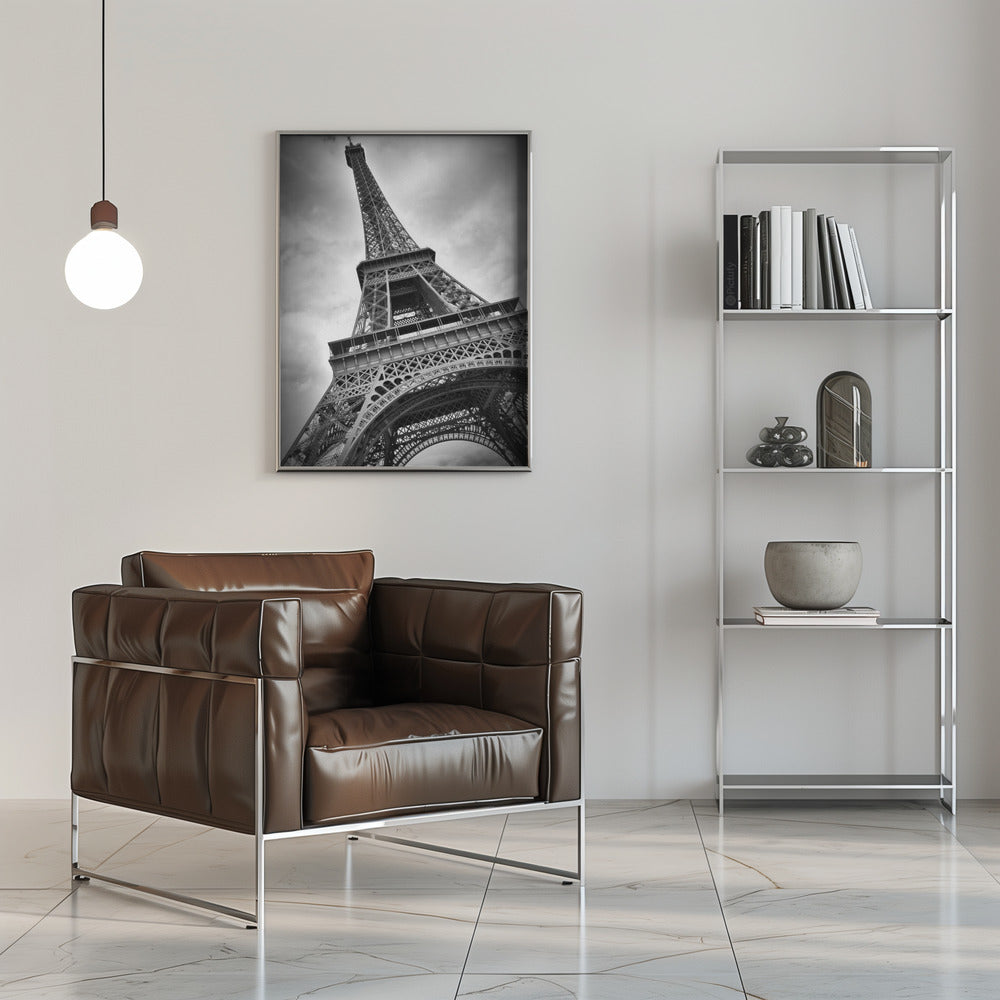 PARIS Eiffel Tower Black & White Canvas Art-Canvas Print-DECOROLALA