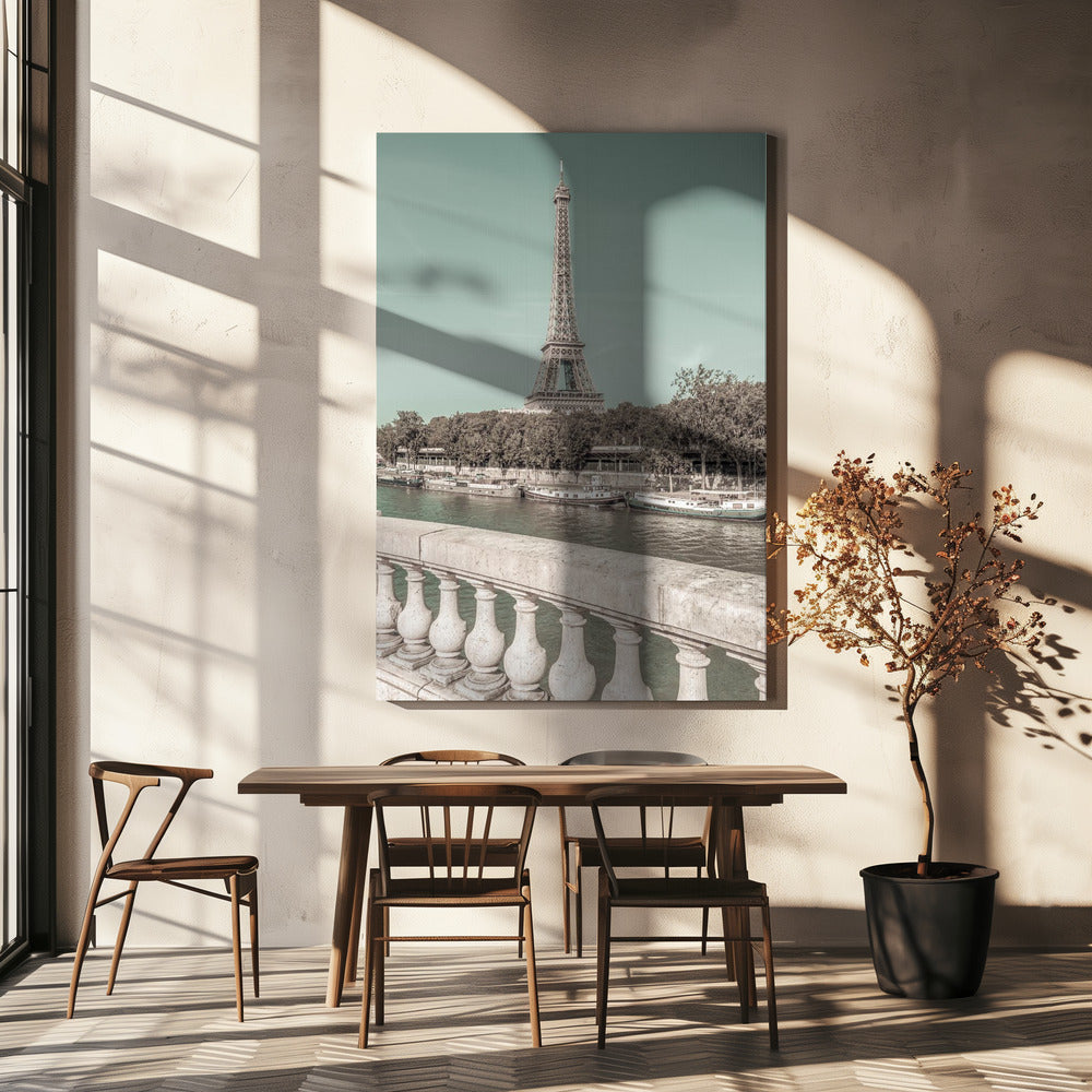 PARIS Eiffel Tower & River Seine Wall Art-canvas-DECOROLALA