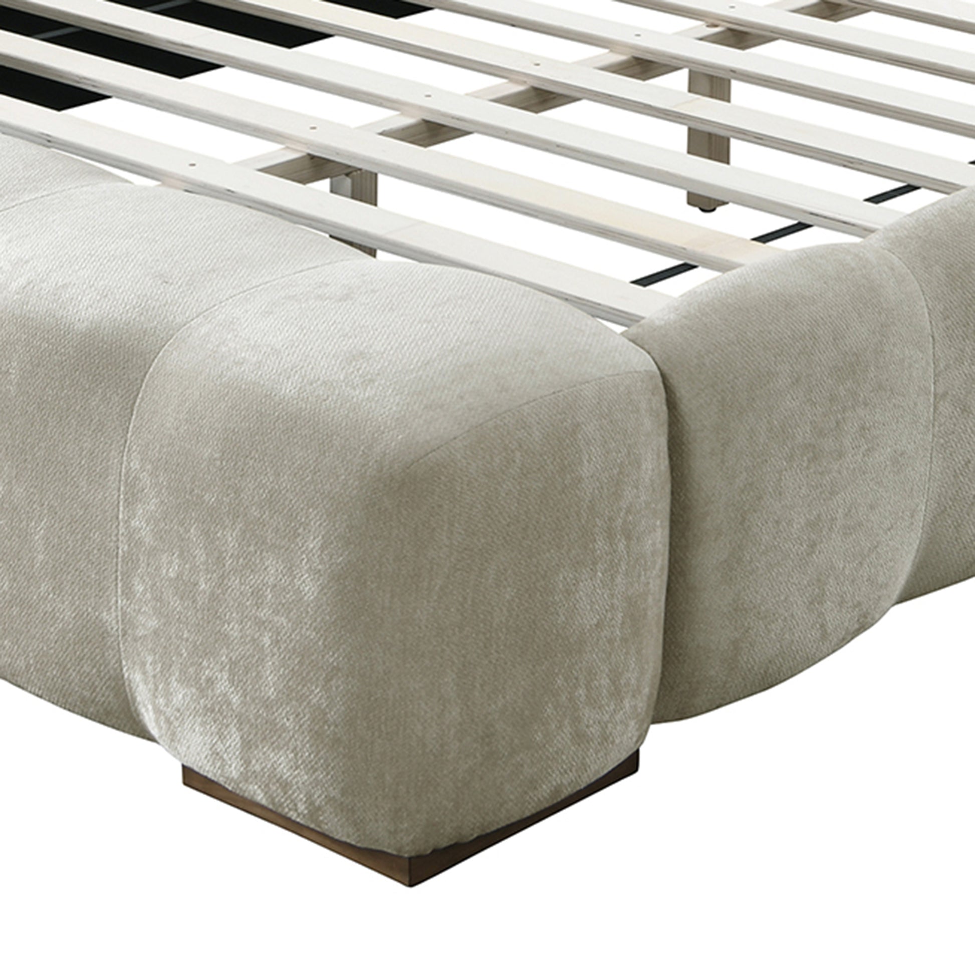 PASHA-78" PLATFORM BED-BEIGE PEARL-Bed frame-DECOROLALA