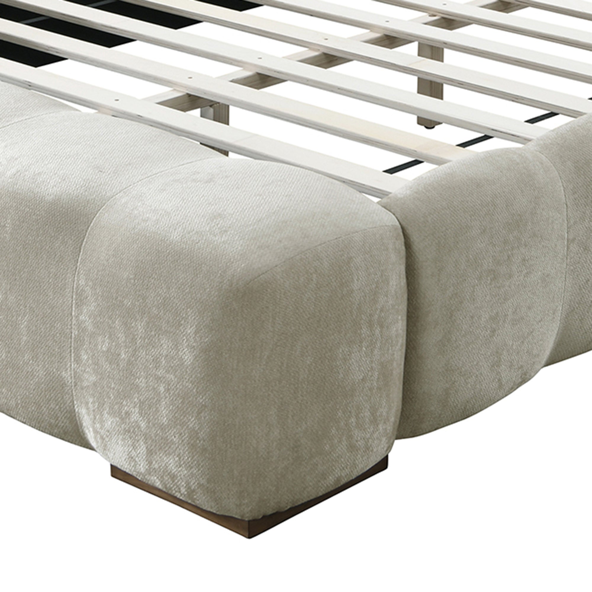 PASHA-78" PLATFORM BED-BEIGE PEARL-Bed frame-DECOROLALA