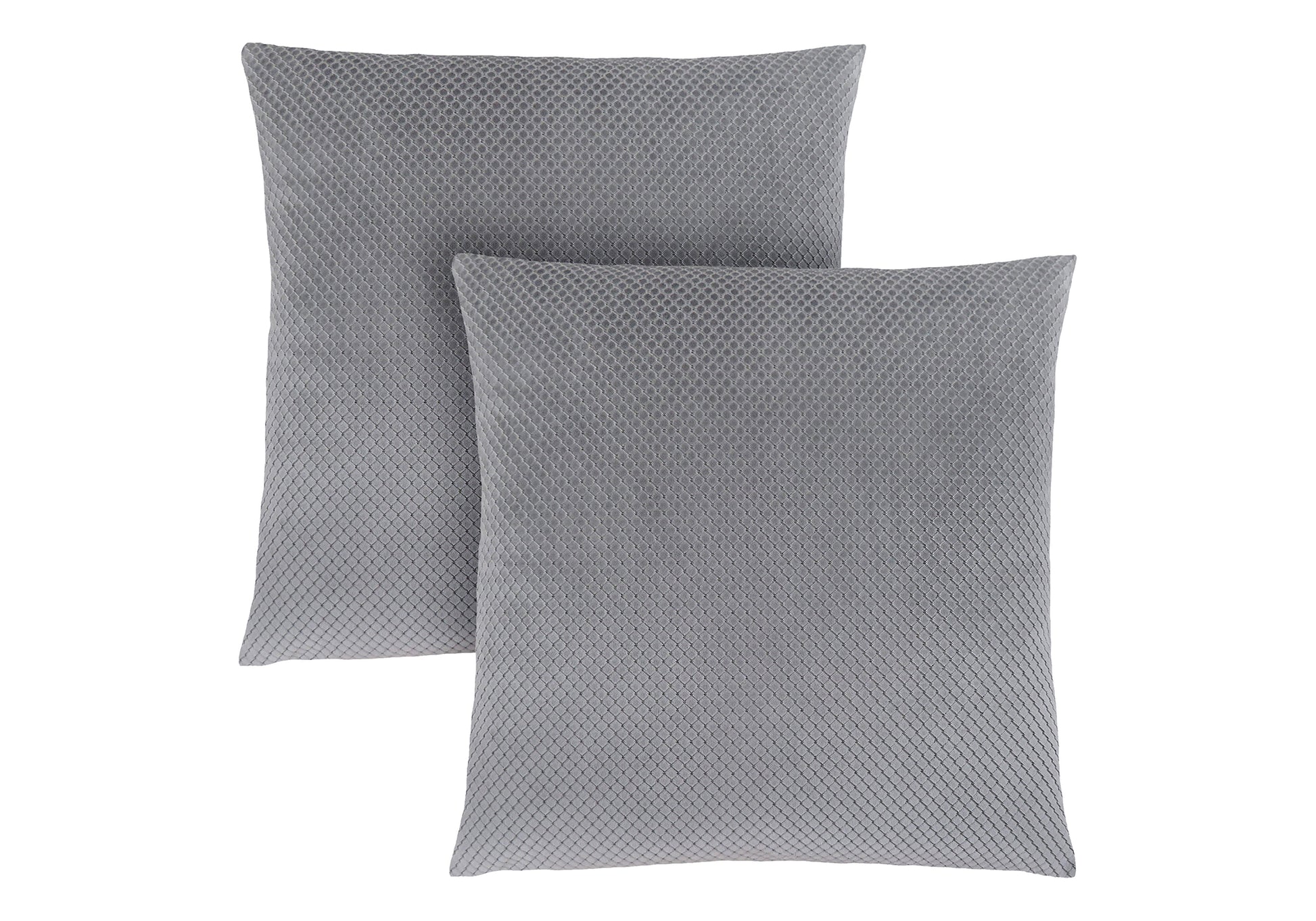 PILLOW - 18"X 18" / SILVER DIAMOND VELVET / 2PCS-Pillow-DECOROLALA