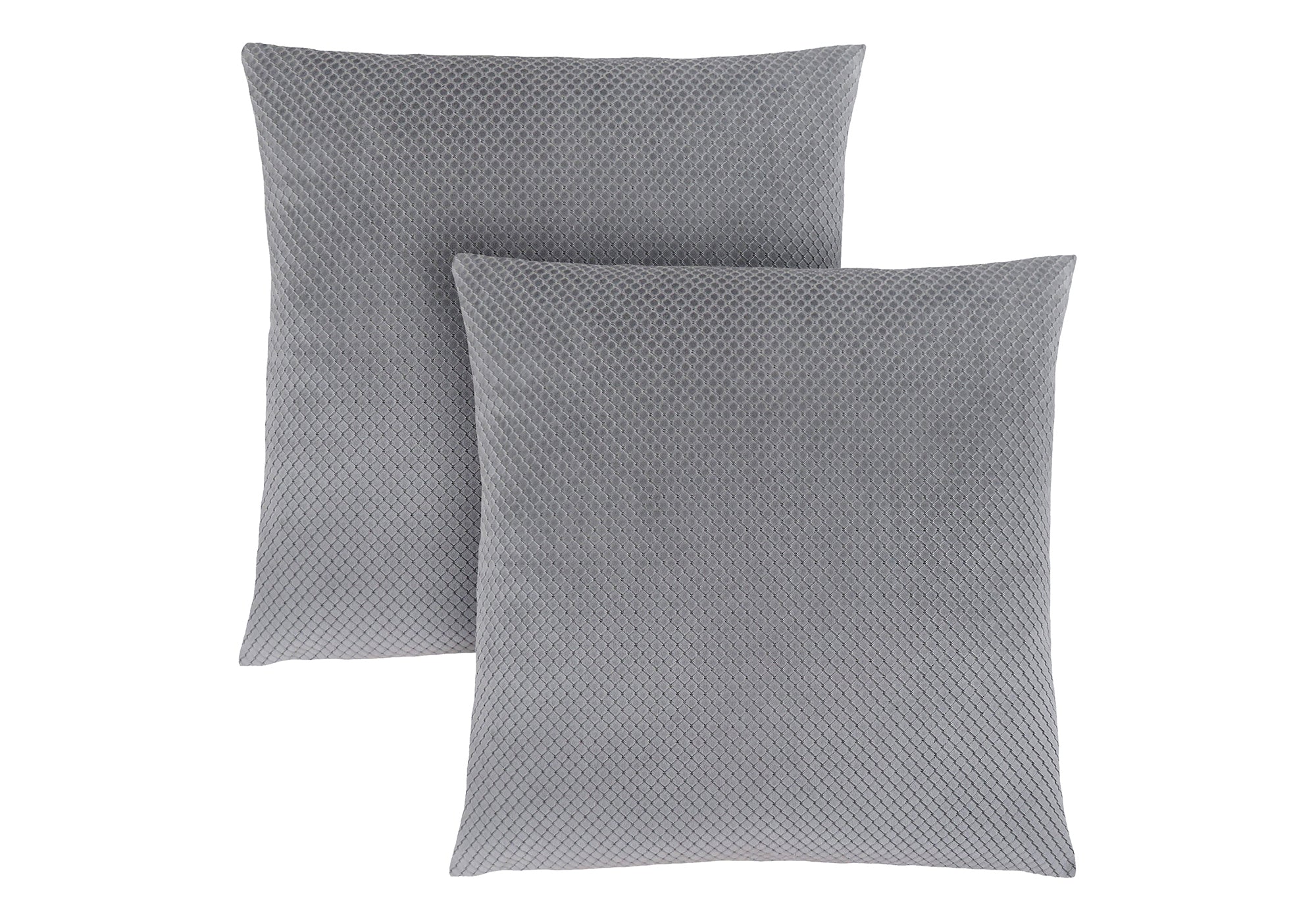 PILLOW - 18"X 18" / SILVER DIAMOND VELVET / 2PCS-Pillow-DECOROLALA