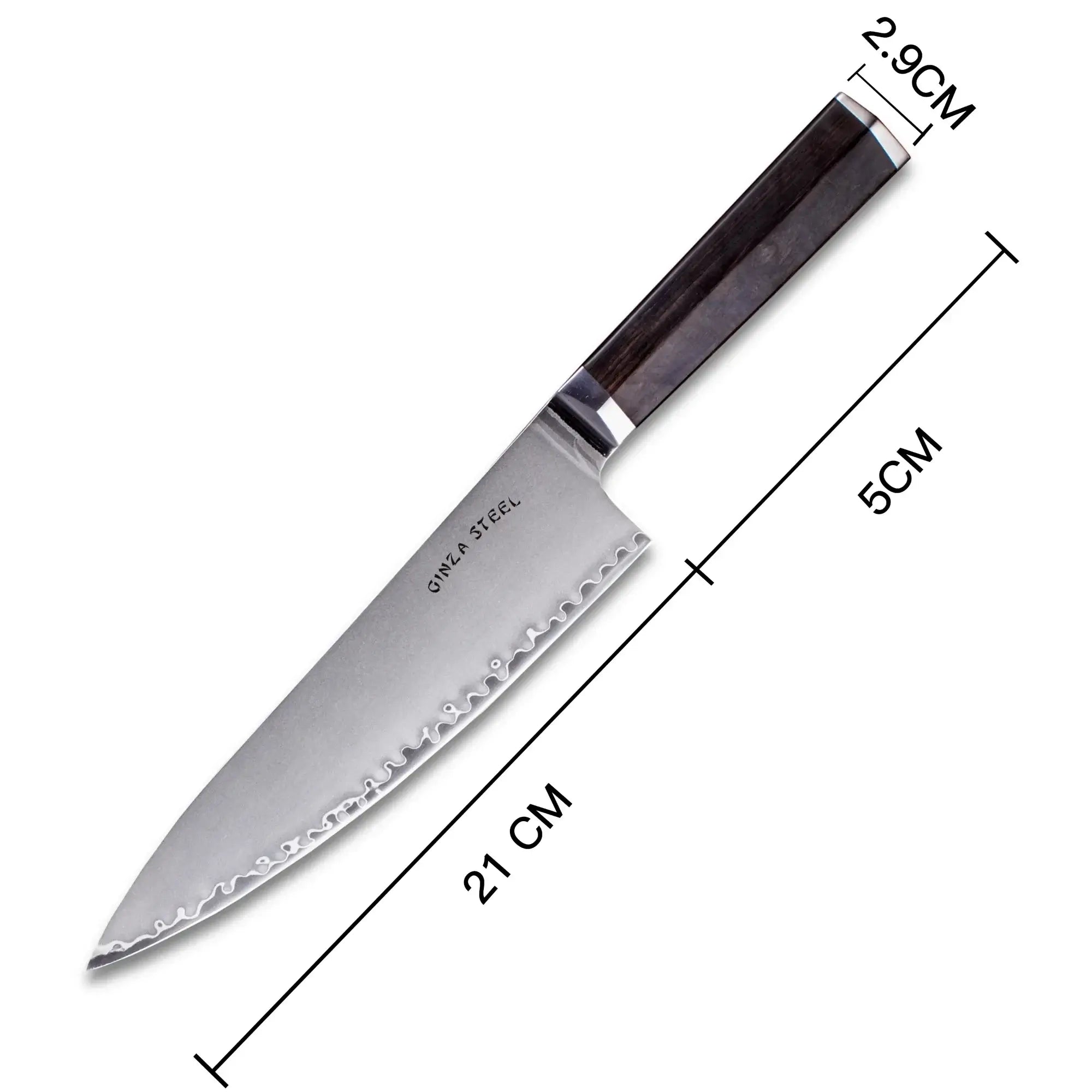 PORTIA 20 Chef Knife 8" Damascus VG10 Ebony-Chef Knife-DECOROLALA
