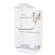 39" Bird Cage for Budgie, Cockatiel, Conure, Small Birds, with Ladder, Swing, Toys, Perches, Tray, Feeding Bowls, Handle