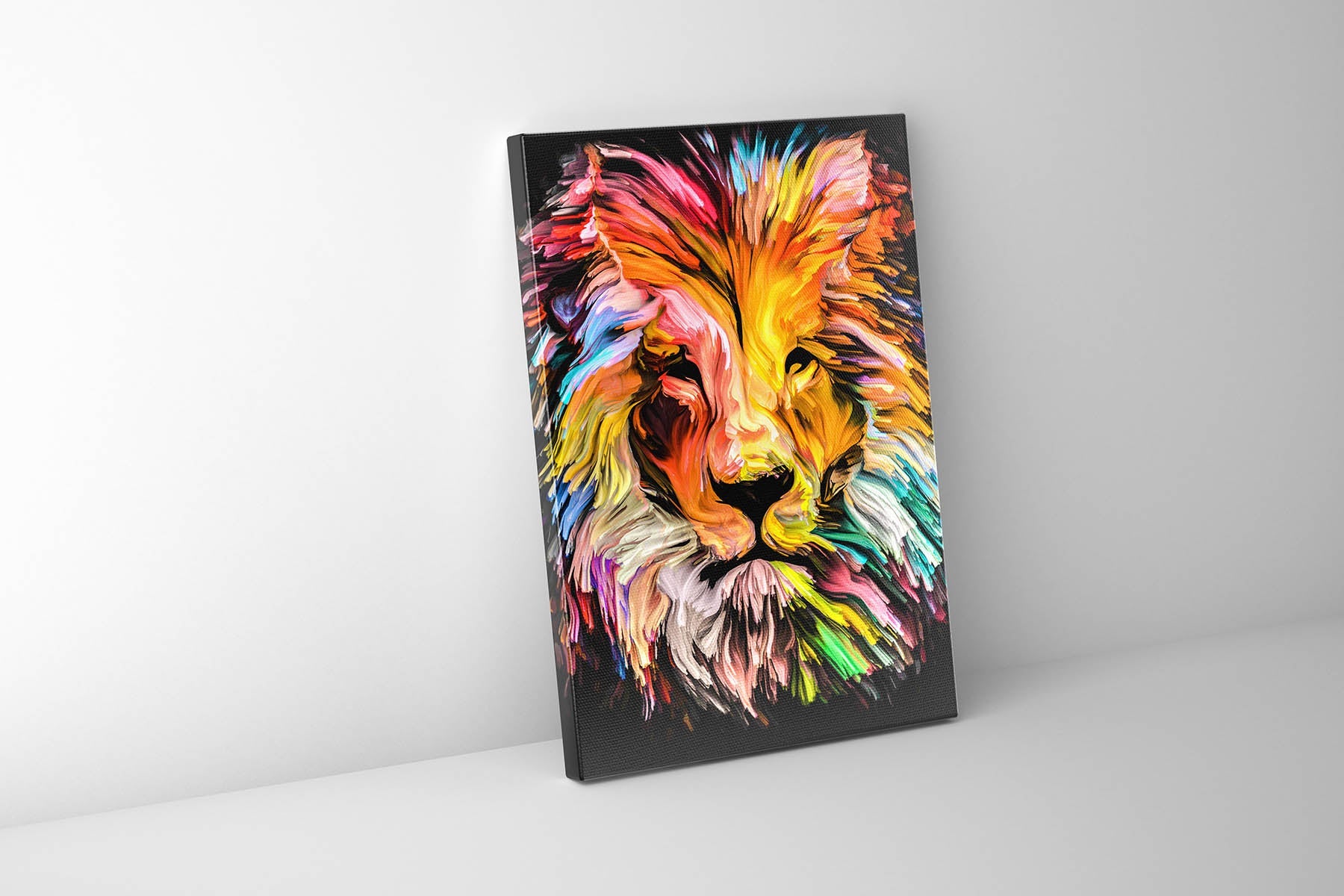 Canvas Printed-Head Lion Multicolor-Wall decor-Wall Decor-DECOROLALA