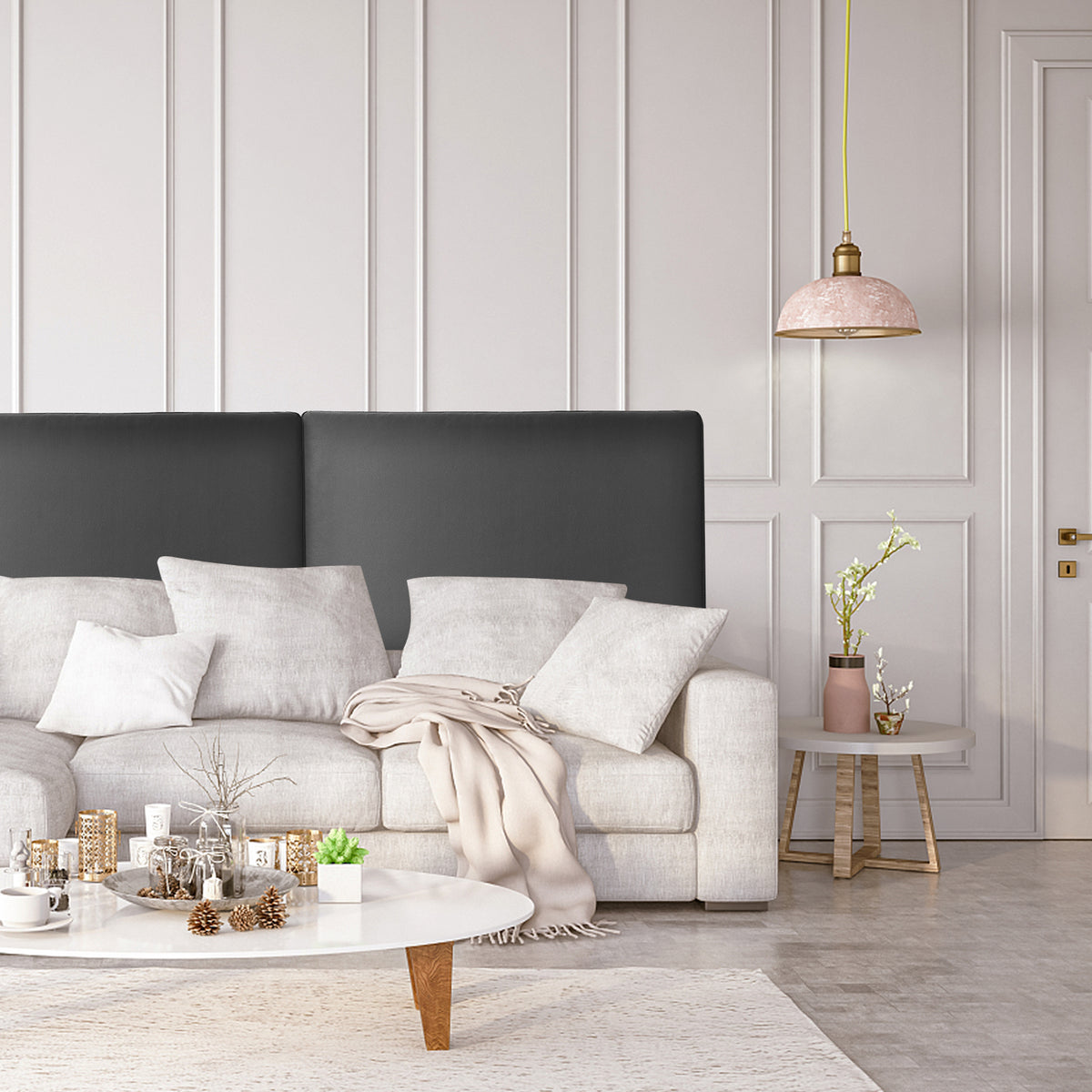 PU Leather Upholstered Wall Mounted Headboard for Bedroom-Headboards-DECOROLALA