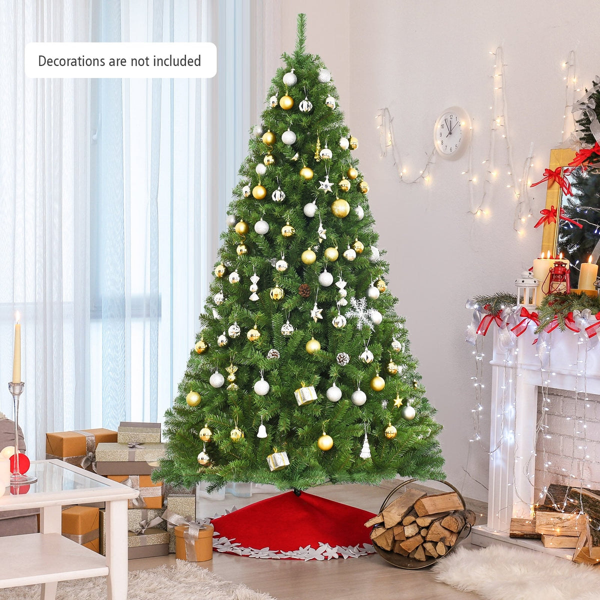 PVC Artificial Christmas Tree Premium Hinged-7.5 ft-Christmas Trees-DECOROLALA