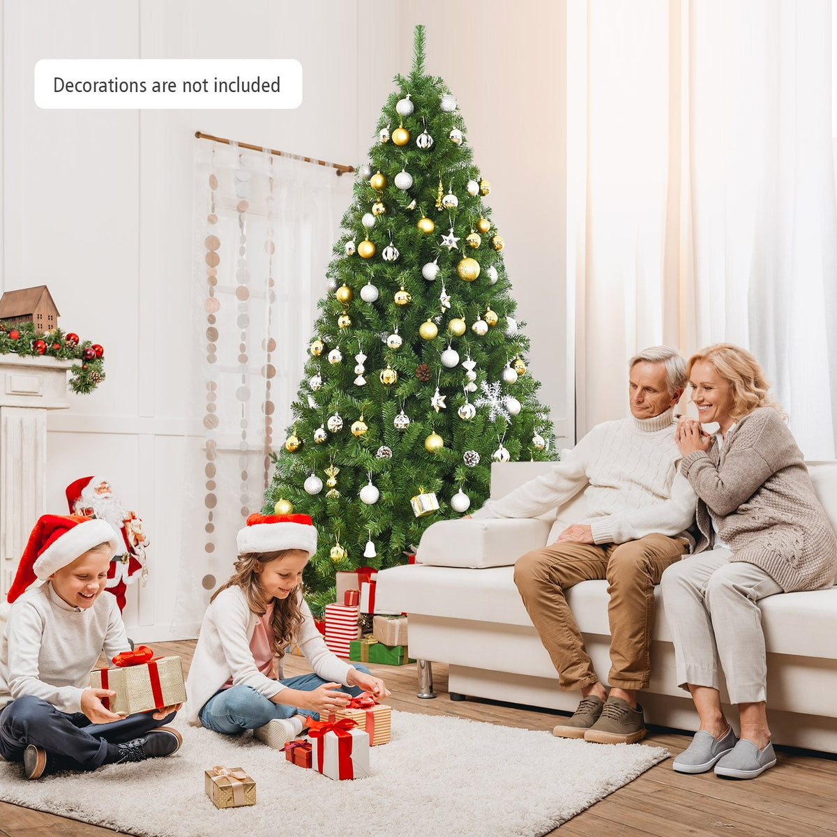 PVC Artificial Christmas Tree Premium Hinged-7.5 ft-Christmas Trees-DECOROLALA
