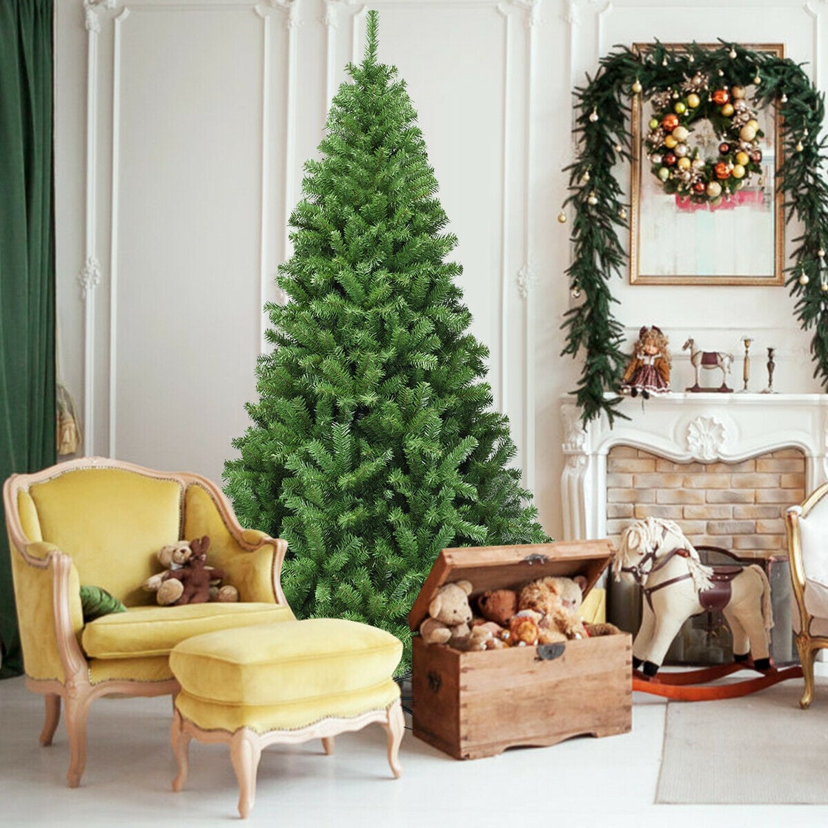 PVC Artificial Christmas Tree Premium Hinged-7.5 ft-Christmas Trees-DECOROLALA