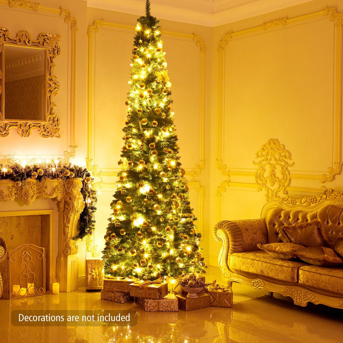 PVC Artificial Slim Pencil Christmas Tree-9'-Christmas Trees-DECOROLALA