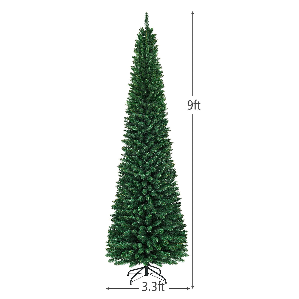PVC Artificial Slim Pencil Christmas Tree-9'-Christmas Trees-DECOROLALA