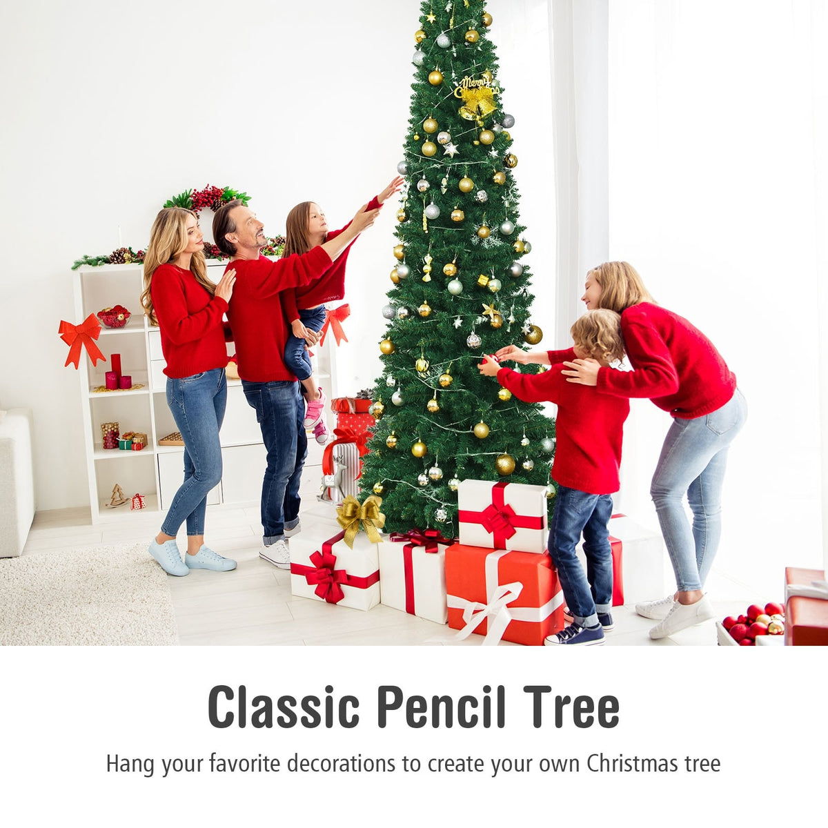 PVC Artificial Slim Pencil Christmas Tree-9'-Christmas Trees-DECOROLALA