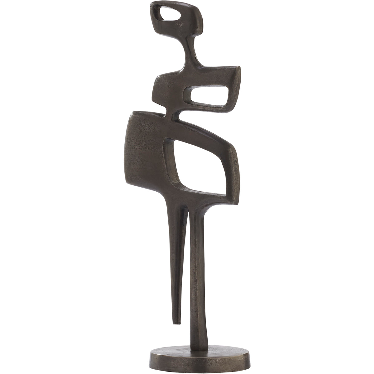 Pacino Indoor Aluminum Statue, Antique Nickel-Decorative Statues-DECOROLALA