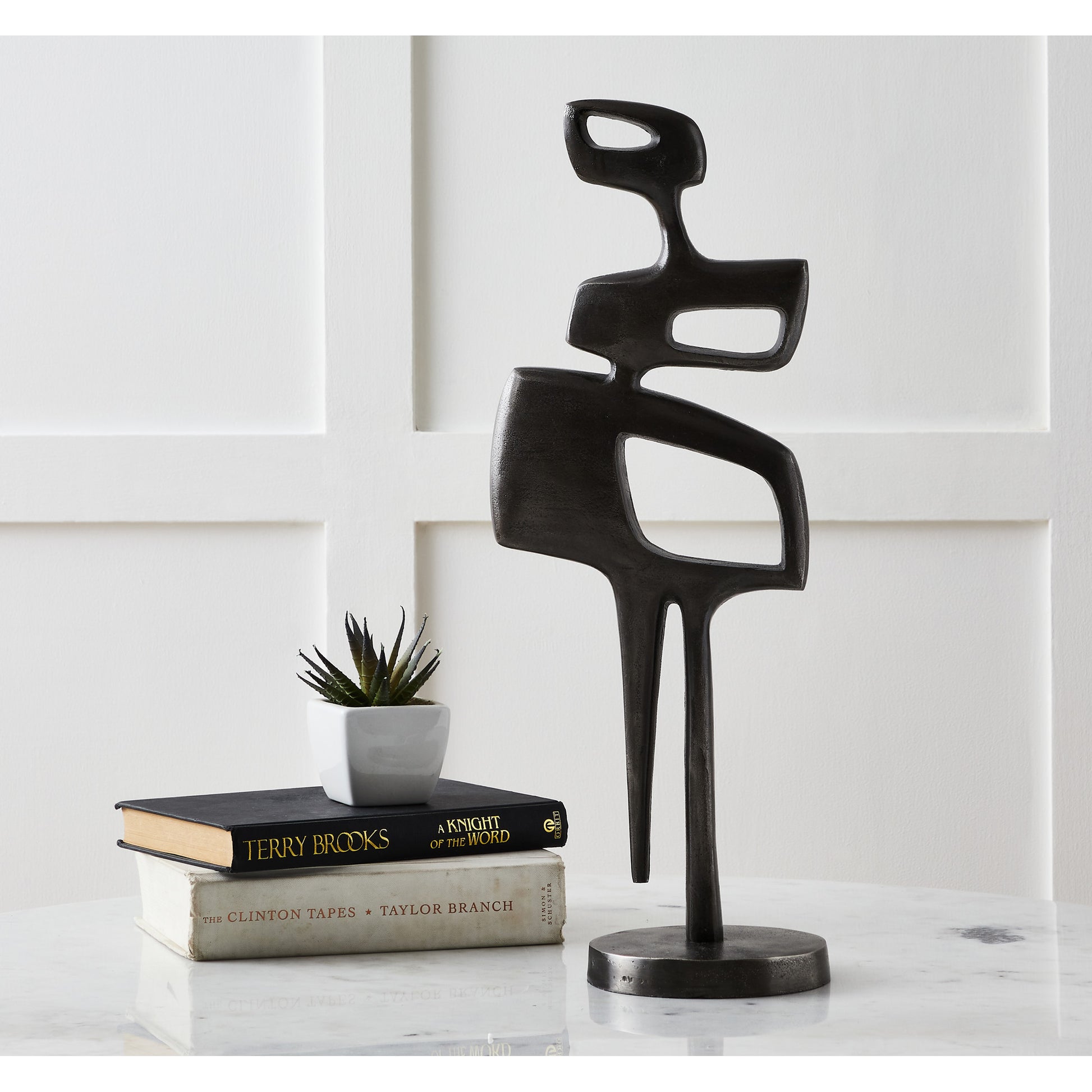 Pacino Indoor Aluminum Statue, Antique Nickel-Statue-DECOROLALA