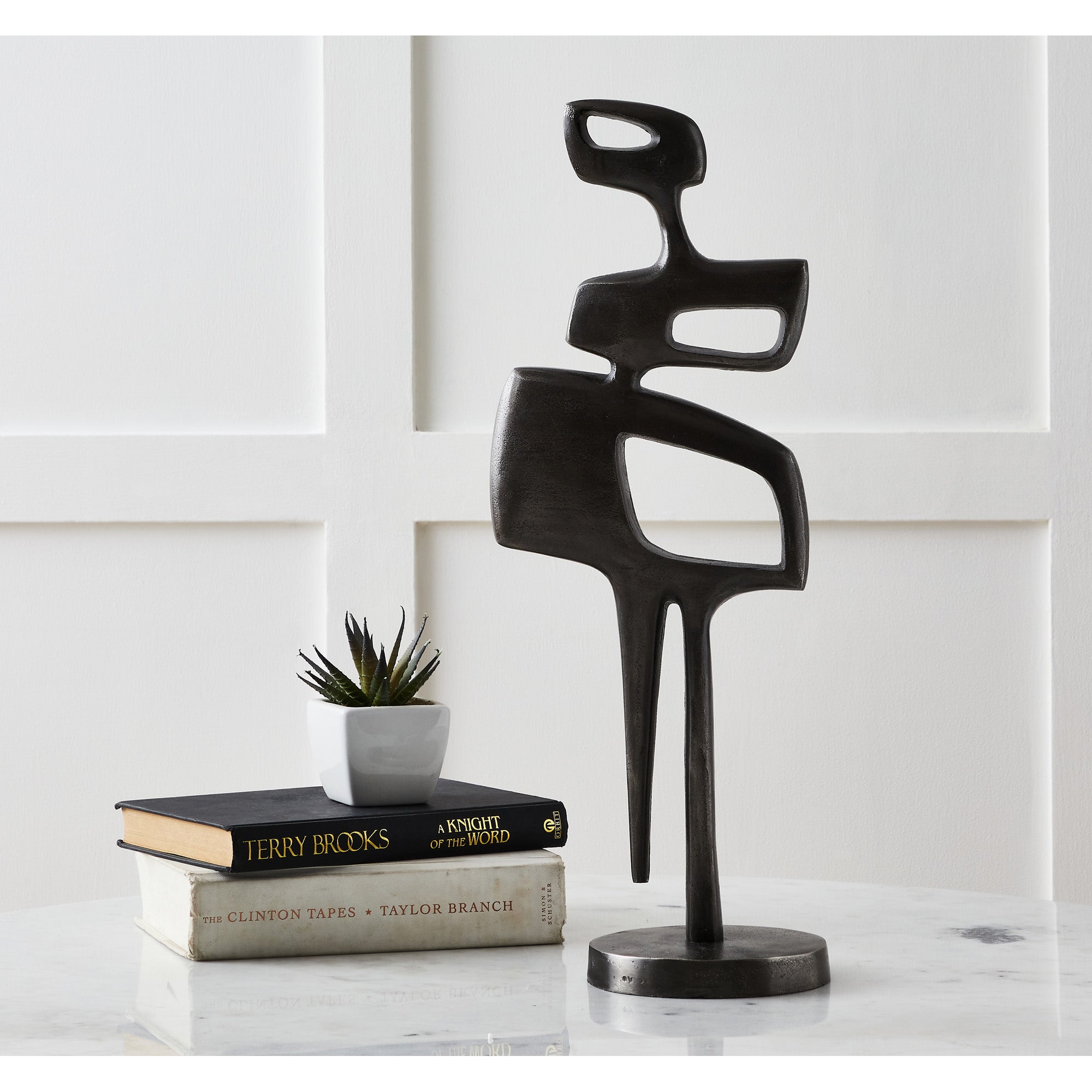 Pacino Indoor Aluminum Statue, Antique Nickel-Statue-DECOROLALA