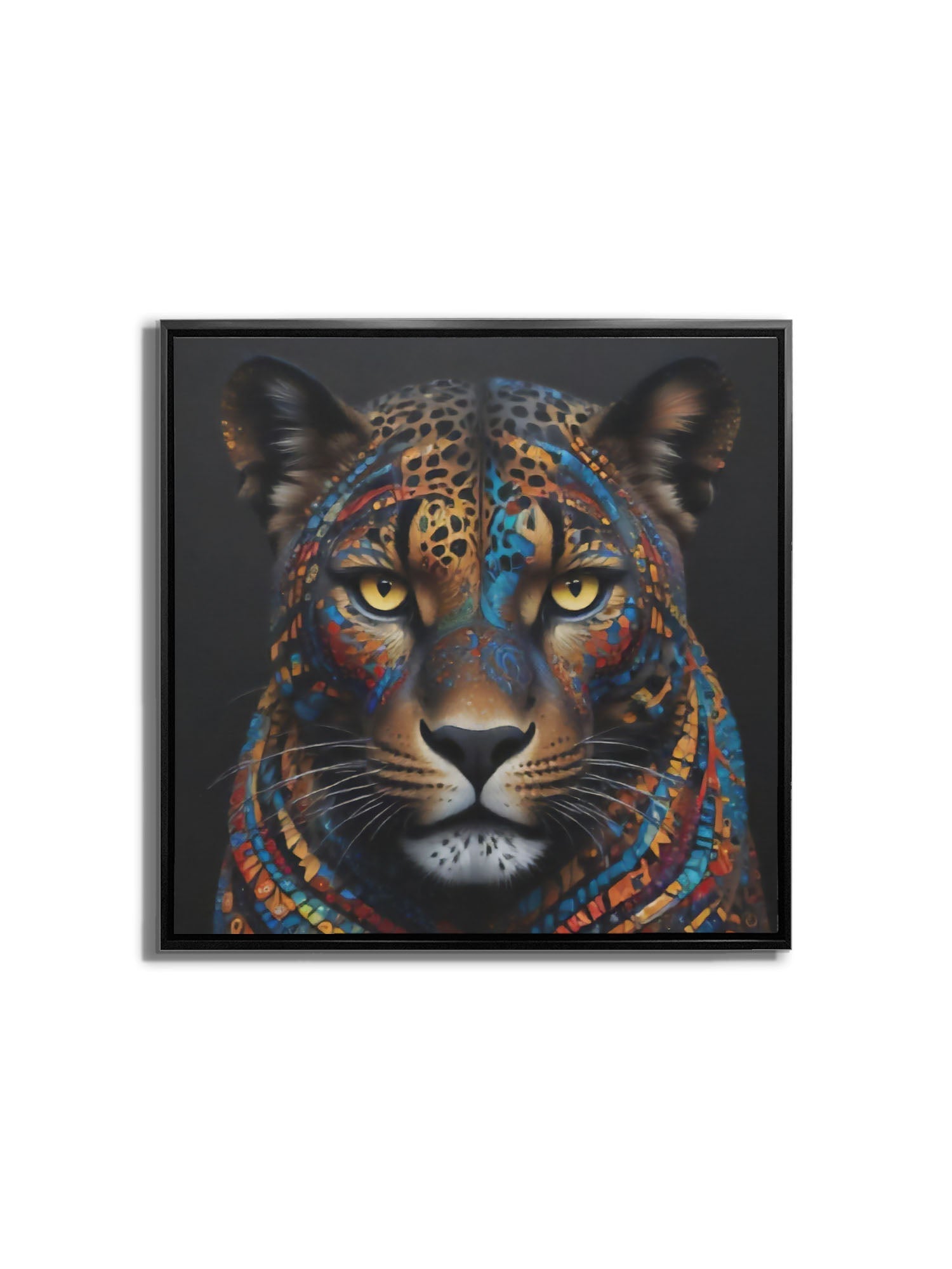 Painted Leopard Canvas Print 36x36-Print-DECOROLALA