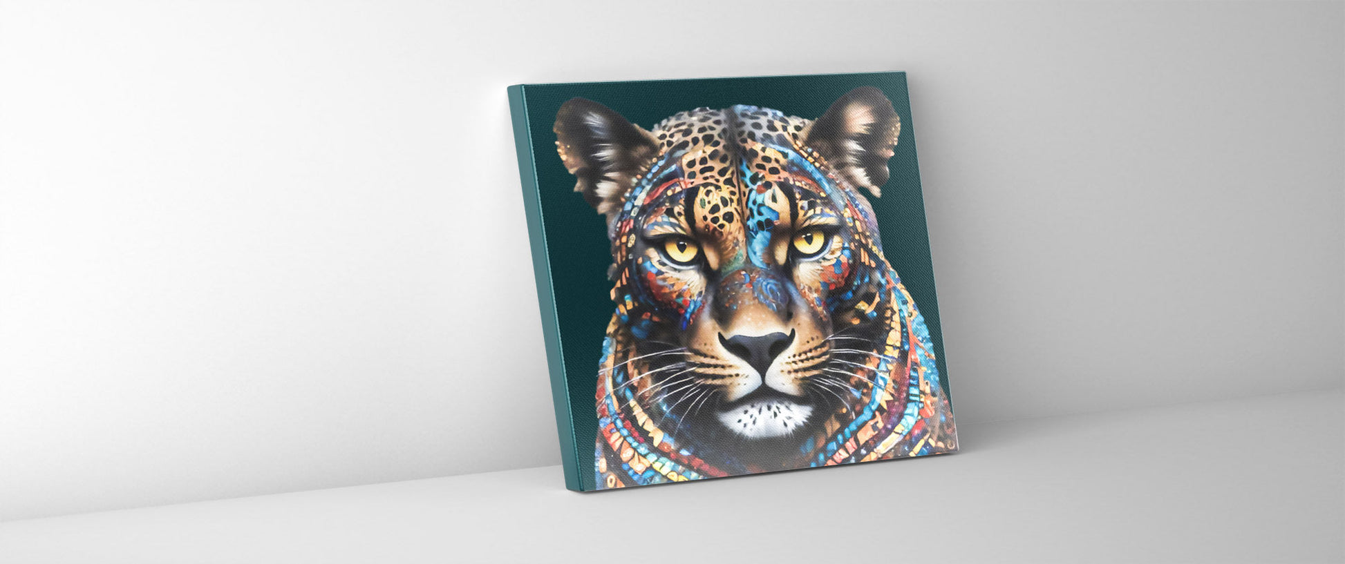 Painted Leopard Canvas Print 36x36-Print-DECOROLALA