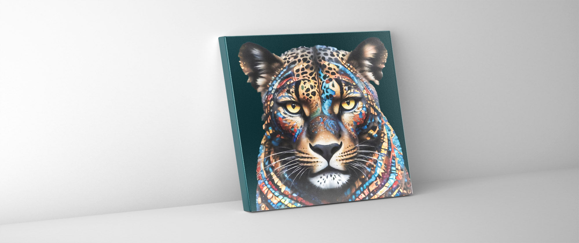 Painted Leopard Canvas Print 36x36-Print-DECOROLALA