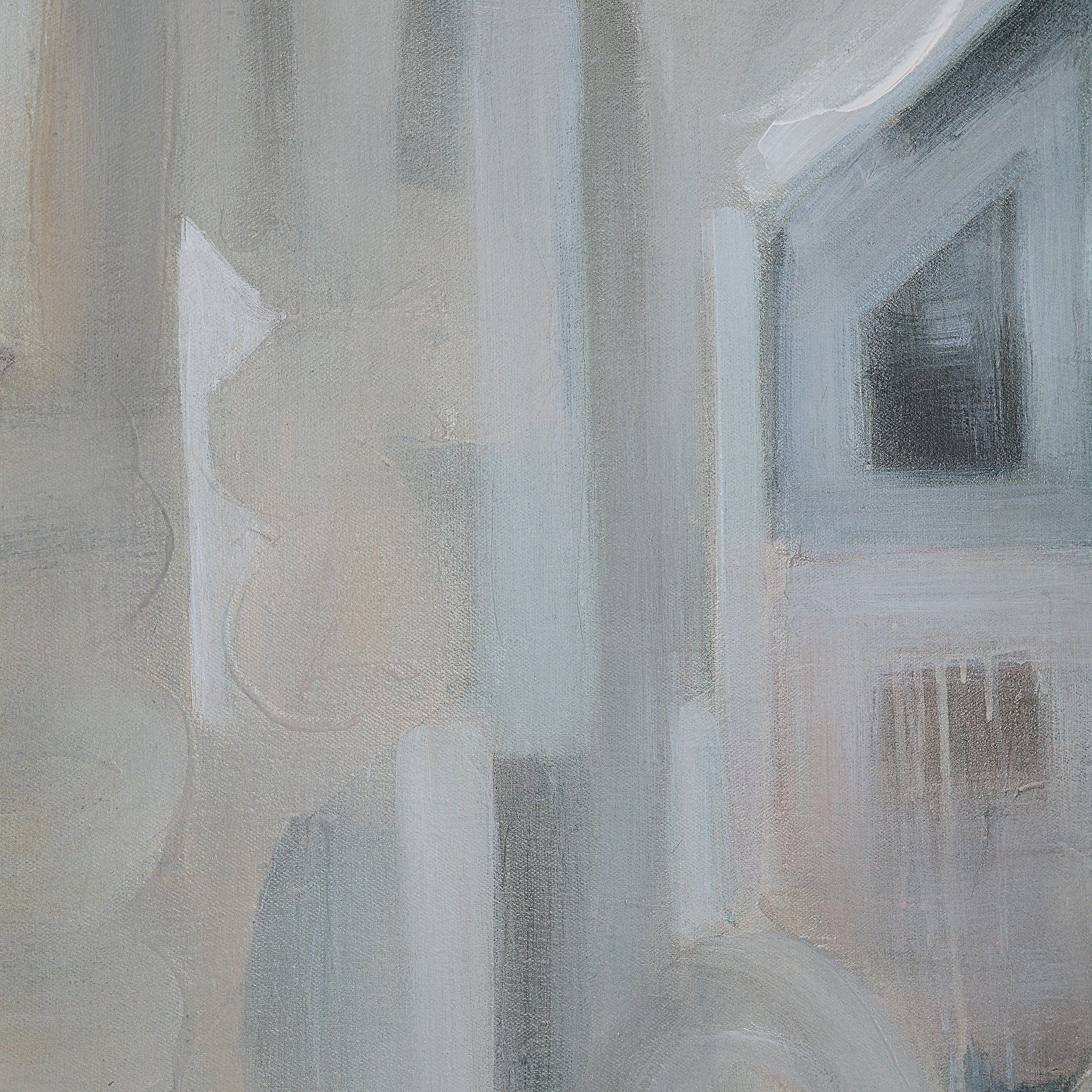 Palazzo 48" Wide Canvas Art with Wood Frame, Painted White-Canvas Art-DECOROLALA