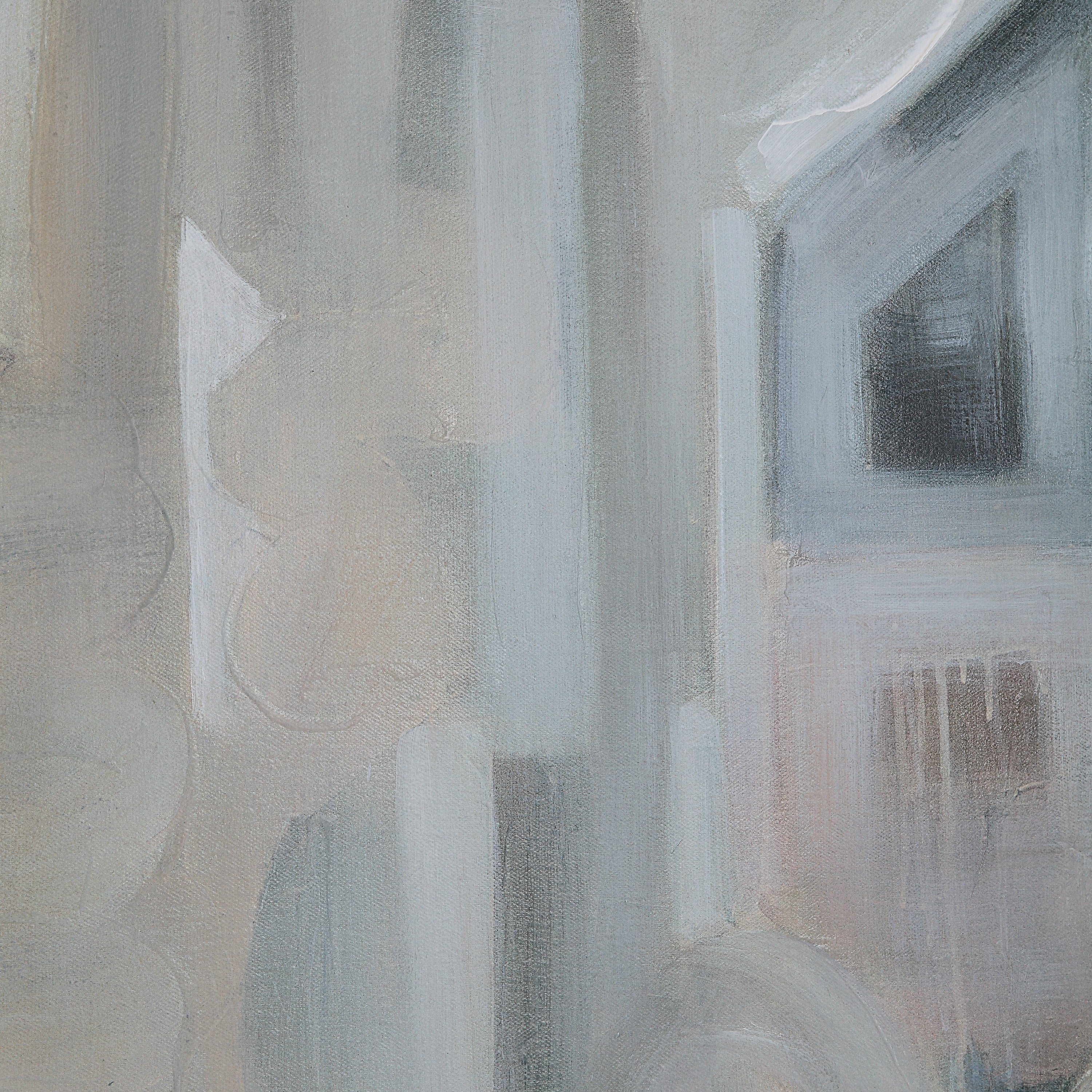 Palazzo 48" Wide Canvas Art with Wood Frame, Painted White-Canvas Art-DECOROLALA