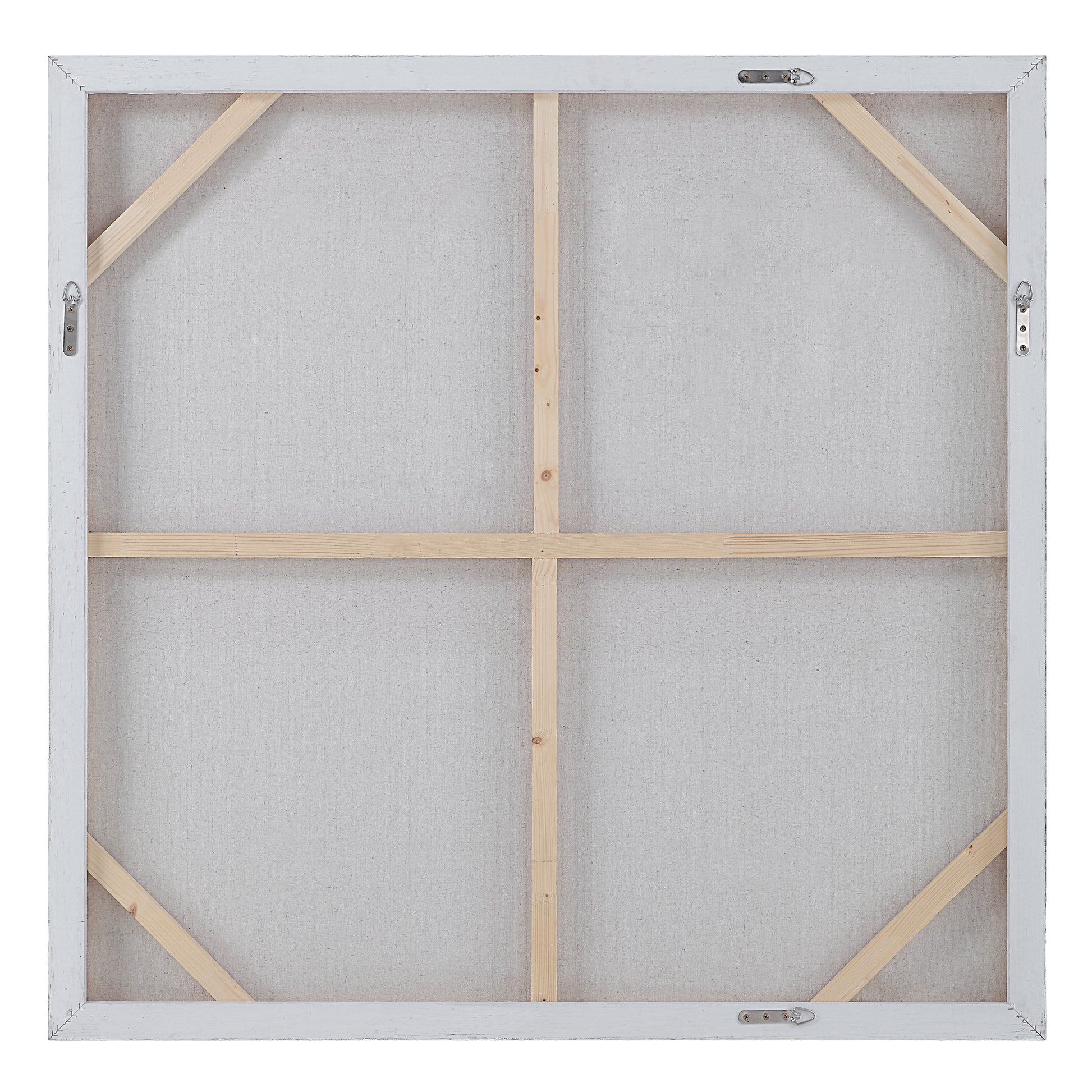 Palazzo 48" Wide Canvas Art with Wood Frame, Painted White-Canvas Art-DECOROLALA