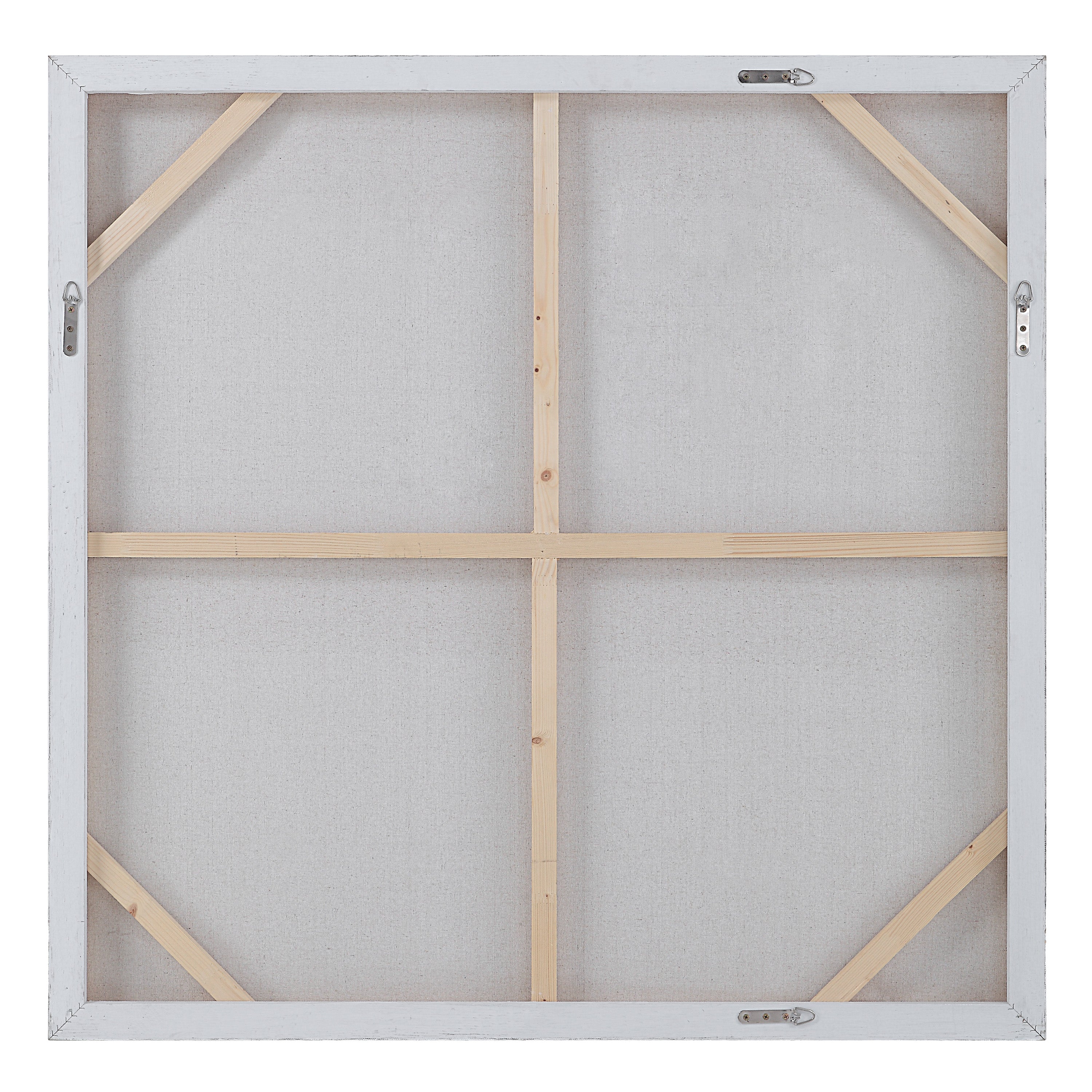 Palazzo 48" Wide Canvas Art with Wood Frame, Painted White-Canvas Art-DECOROLALA