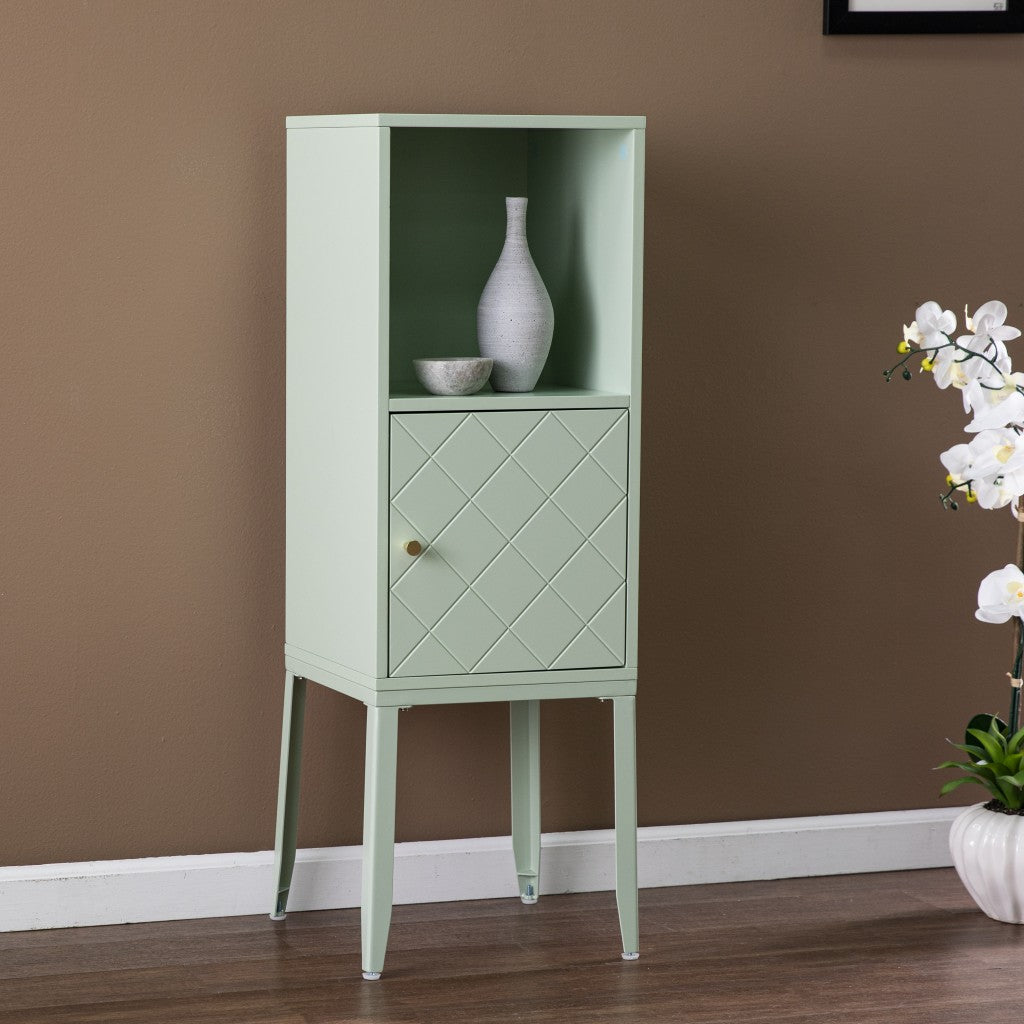 Pale Green Crosshatch Accent Storage Cabinet-Cabinets-DECOROLALA
