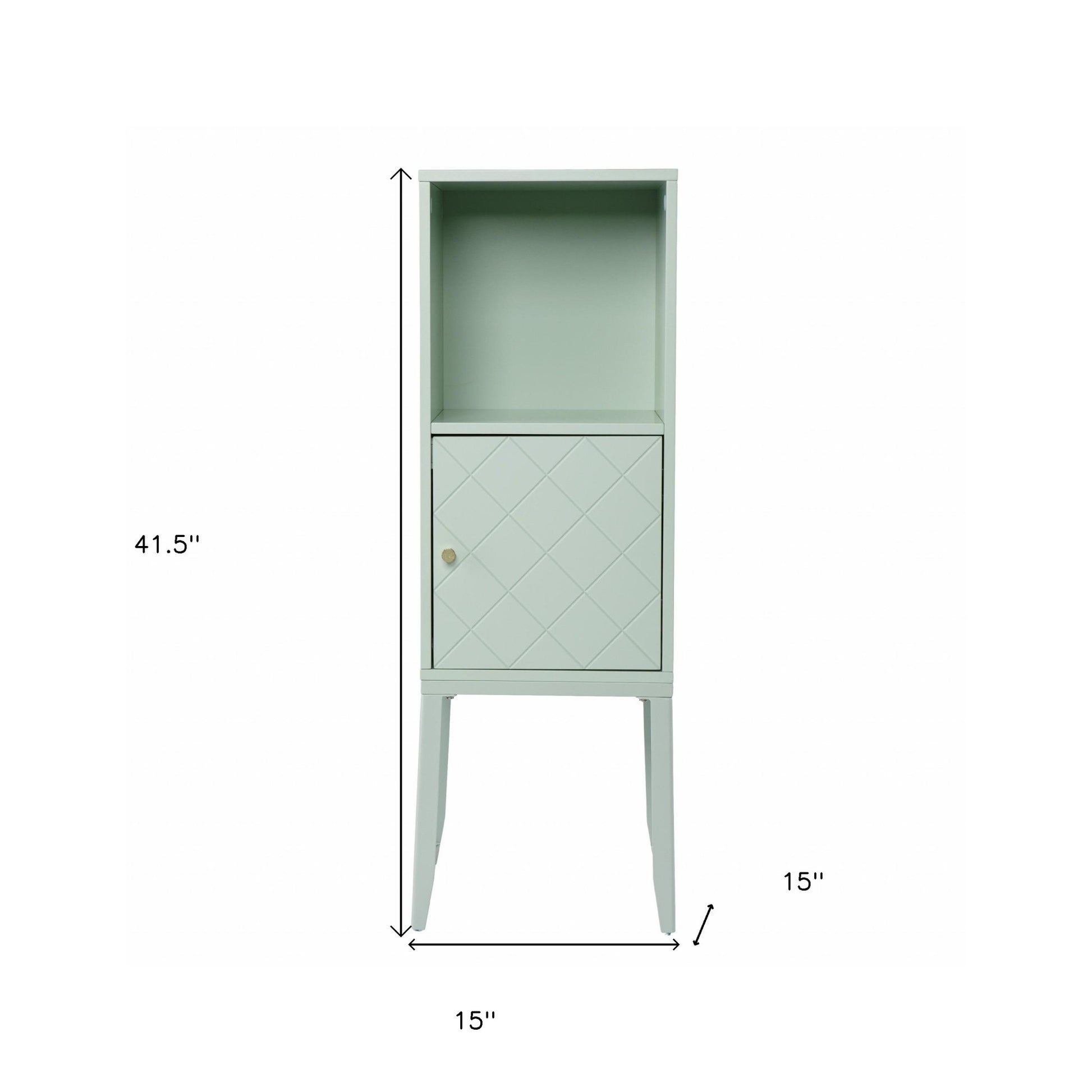 Pale Green Crosshatch Accent Storage Cabinet-Cabinets-DECOROLALA