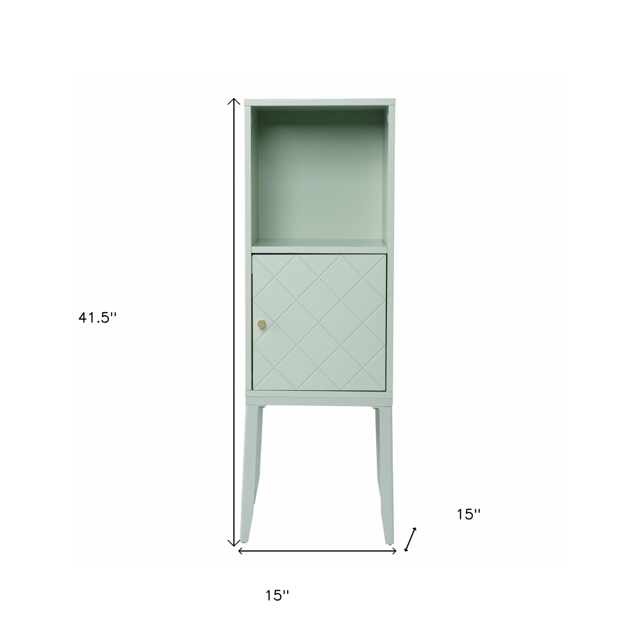Pale Green Crosshatch Accent Storage Cabinet-Cabinets-DECOROLALA