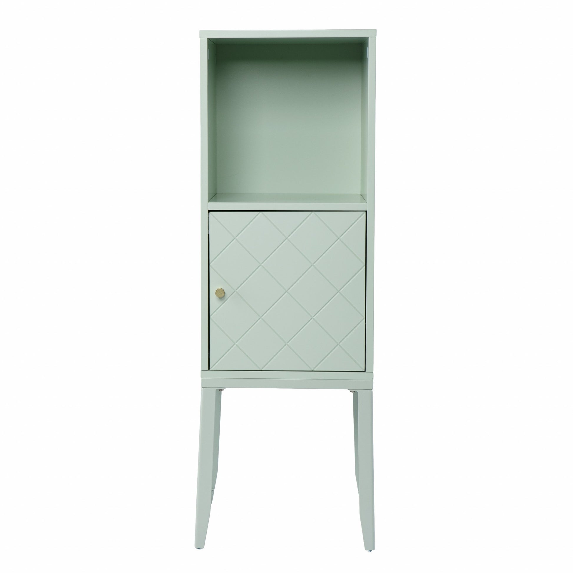 Pale Green Crosshatch Accent Storage Cabinet-Cabinets-DECOROLALA