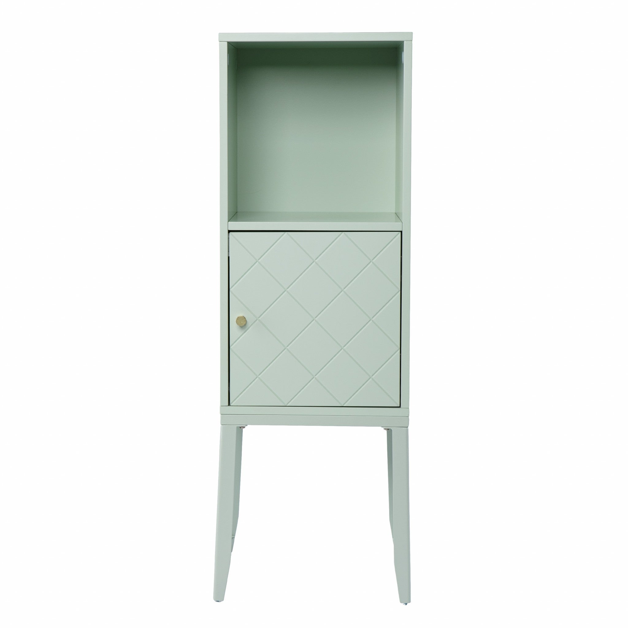 Pale Green Crosshatch Accent Storage Cabinet-Cabinets-DECOROLALA