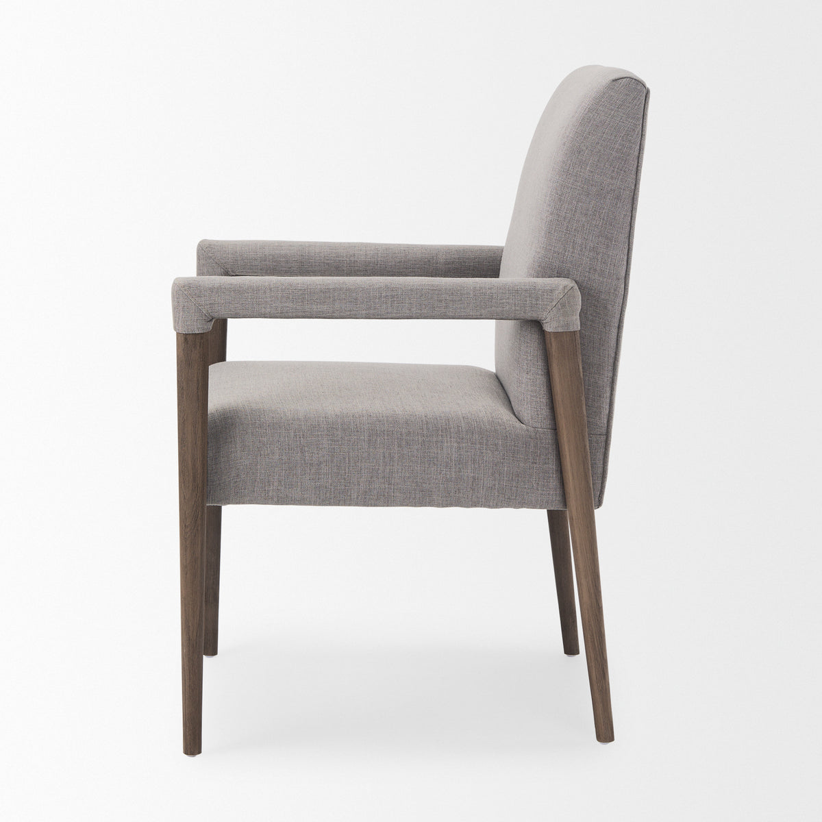Palisades Curved Back Dining Side Chair | Fabric w/ Brown Wood-Dining Chairs-DECOROLALA