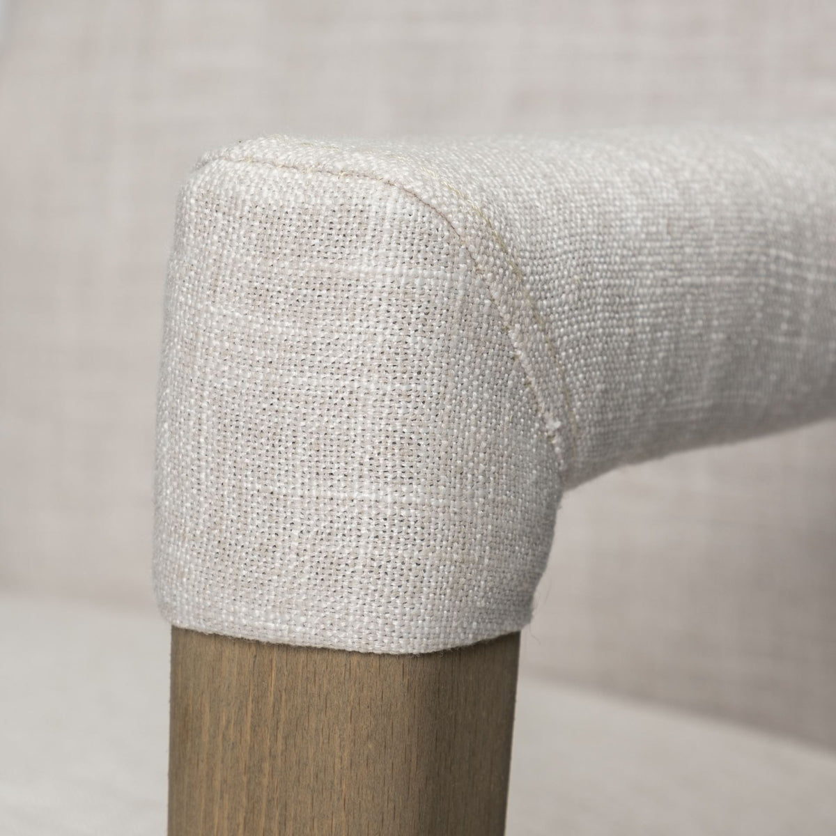 Palisades Curved Back Dining Side Chair | Fabric w/ Brown Wood-Dining Chairs-DECOROLALA