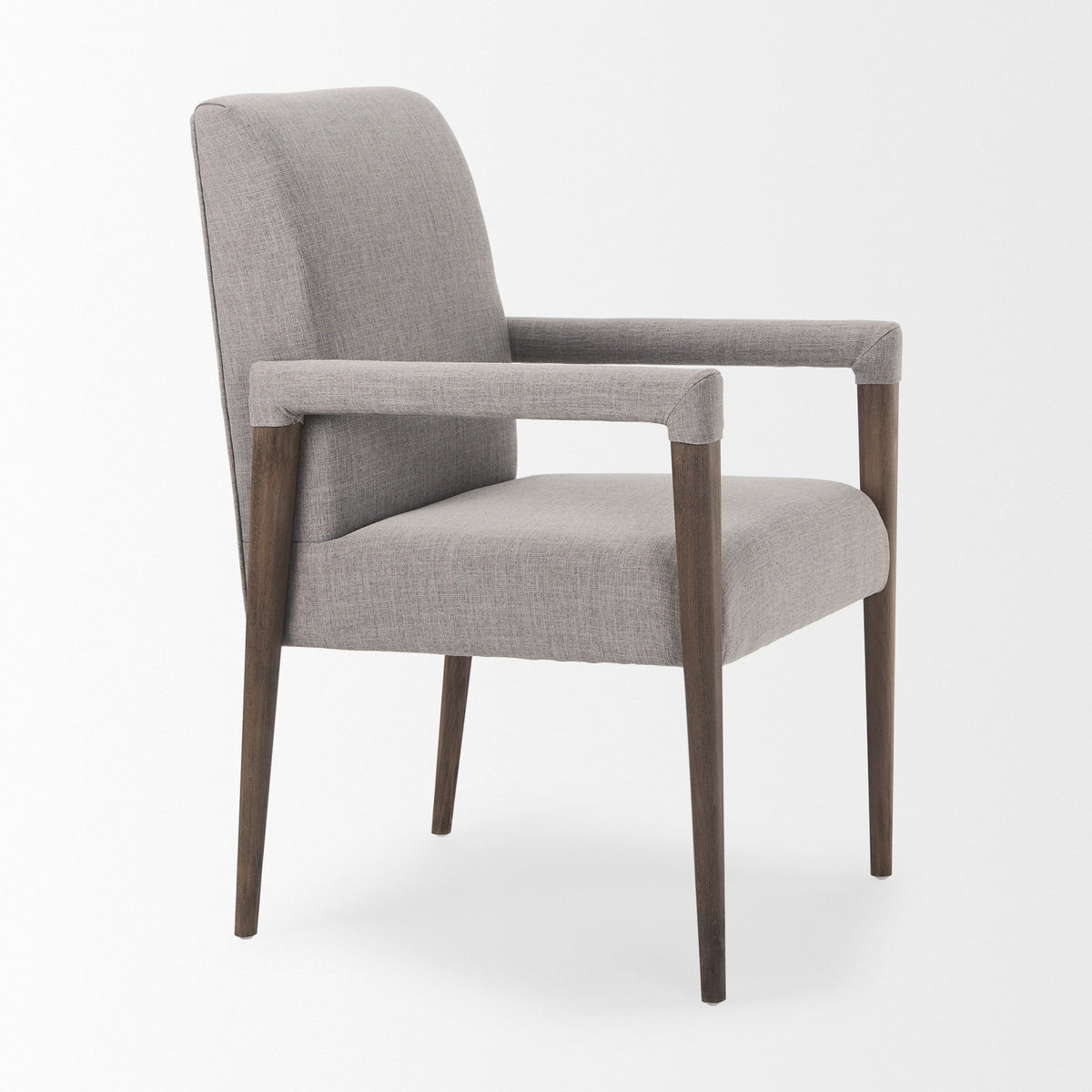 Palisades Curved Back Dining Side Chair | Fabric w/ Brown Wood-Dining Chairs-DECOROLALA