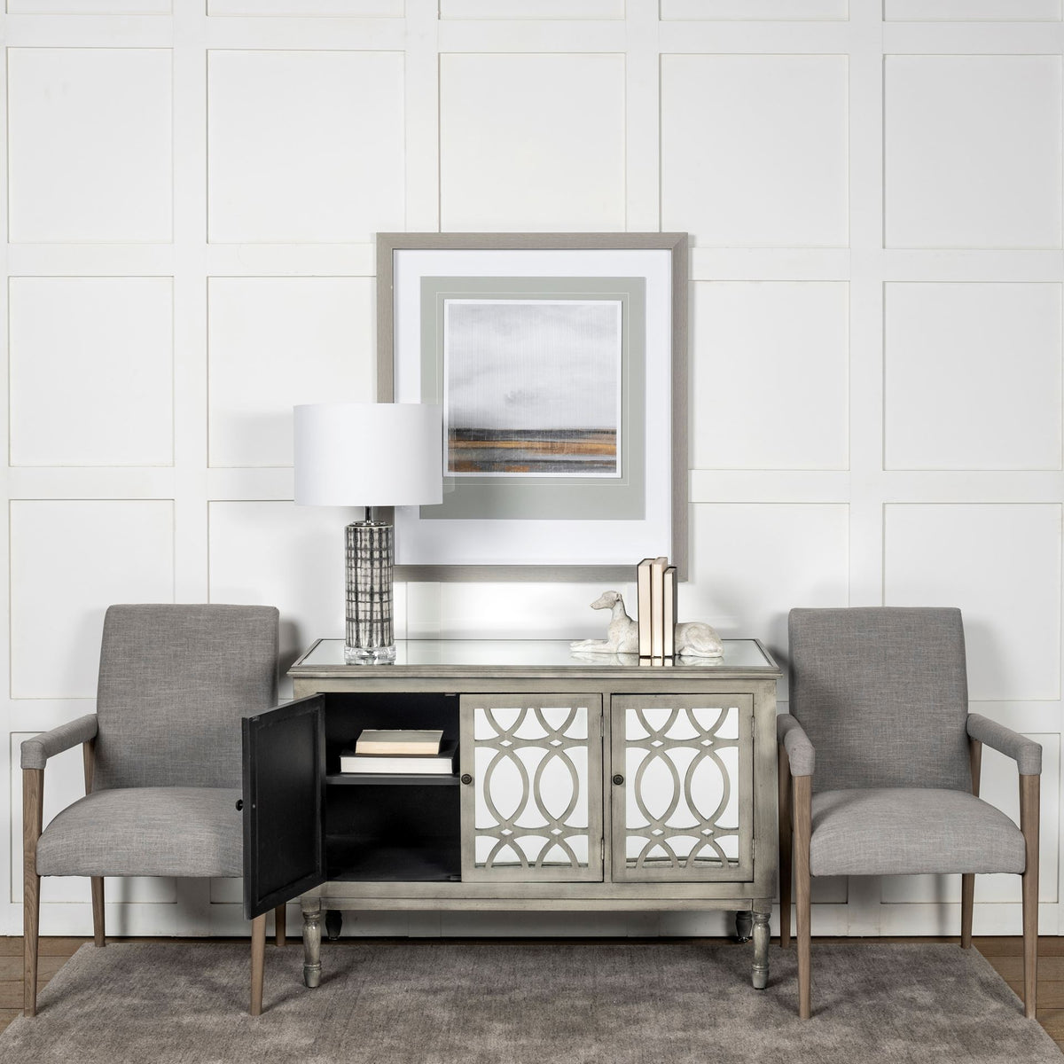 Palisades Curved Back Dining Side Chair | Fabric w/ Brown Wood-Dining Chairs-DECOROLALA