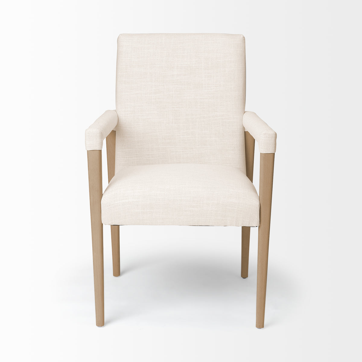 Palisades Curved Back Dining Side Chair | Fabric w/ Brown Wood-Dining Chairs-DECOROLALA