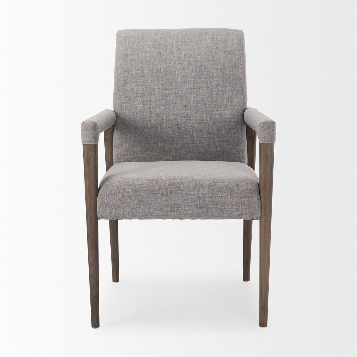 Palisades Curved Back Dining Side Chair | Fabric w/ Brown Wood-Dining Chairs-DECOROLALA