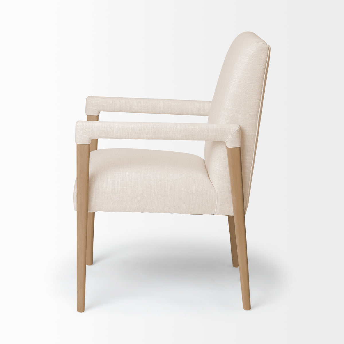 Palisades Curved Back Dining Side Chair | Fabric w/ Brown Wood-Dining Chairs-DECOROLALA