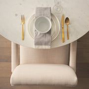 Palisades Curved Back Dining Side Chair | Fabric w/ Brown Wood-Dining Chairs-DECOROLALA