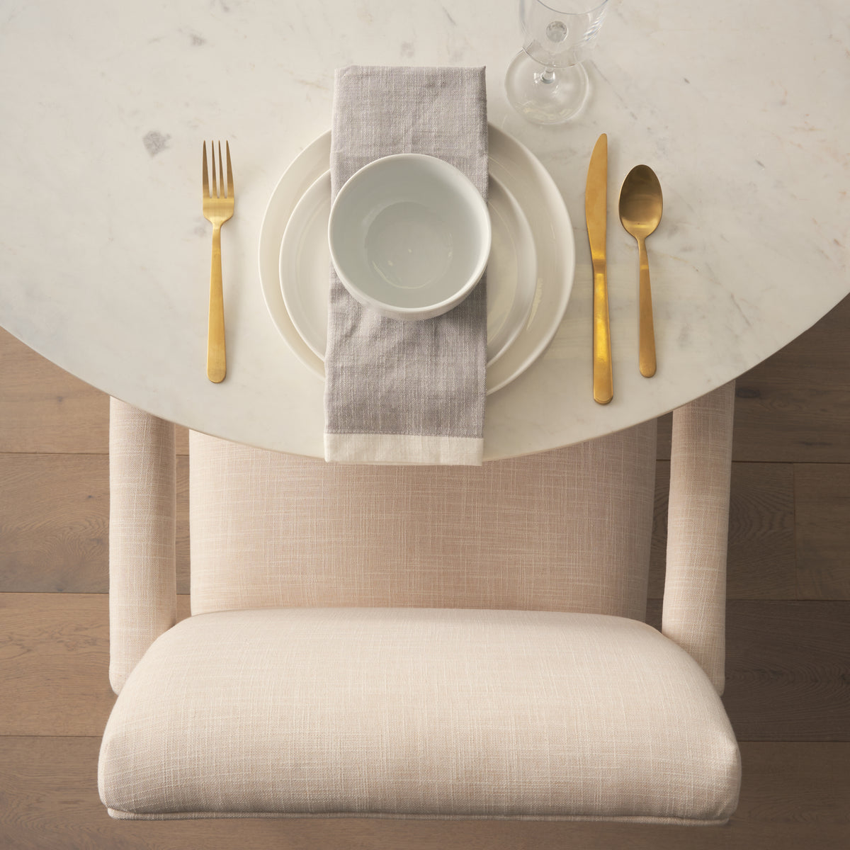 Palisades Curved Back Dining Side Chair | Fabric w/ Brown Wood-Dining Chairs-DECOROLALA