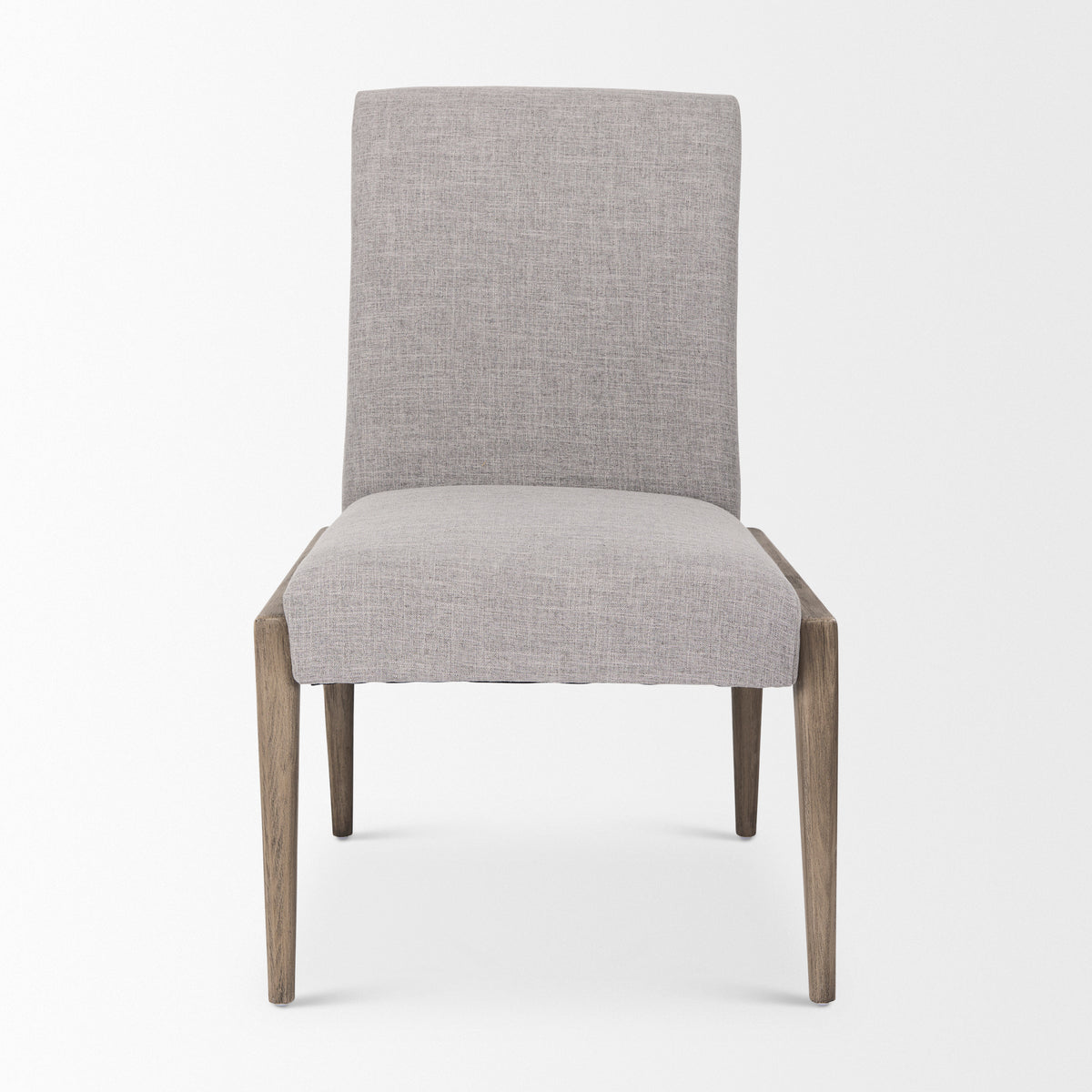 Palisades Curved Back Dining Side Chair | Gray Fabric w/ Solid Wood-Dining Chairs-DECOROLALA