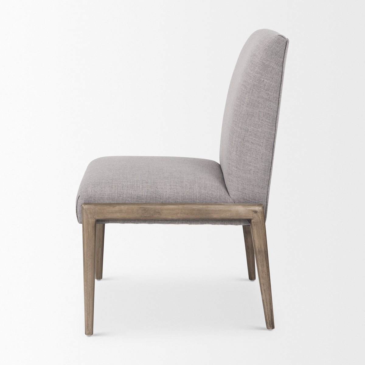 Palisades Curved Back Dining Side Chair | Gray Fabric w/ Solid Wood-Dining Chairs-DECOROLALA