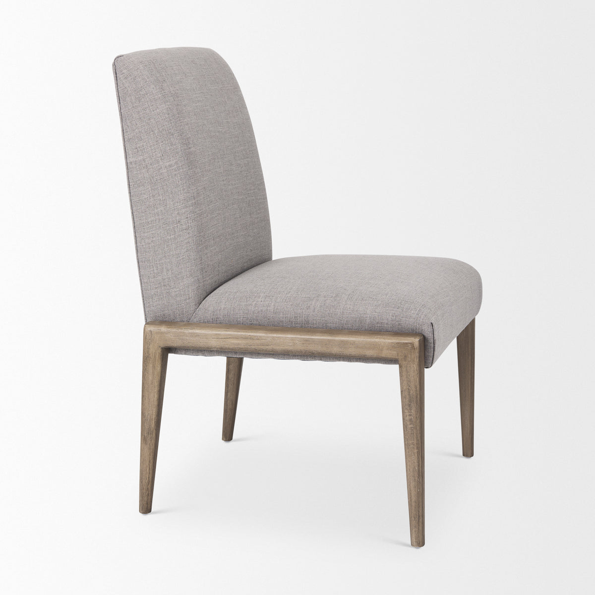 Palisades Curved Back Dining Side Chair | Gray Fabric w/ Solid Wood-Dining Chairs-DECOROLALA