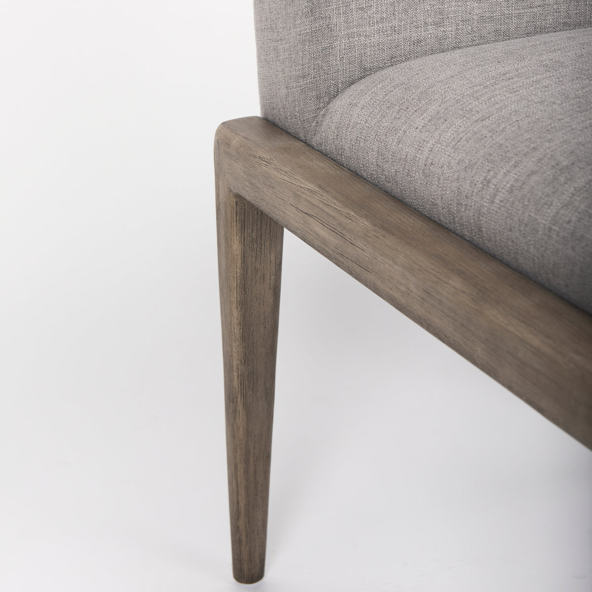 Palisades Curved Back Dining Side Chair | Gray Fabric w/ Solid Wood-Dining Chairs-DECOROLALA