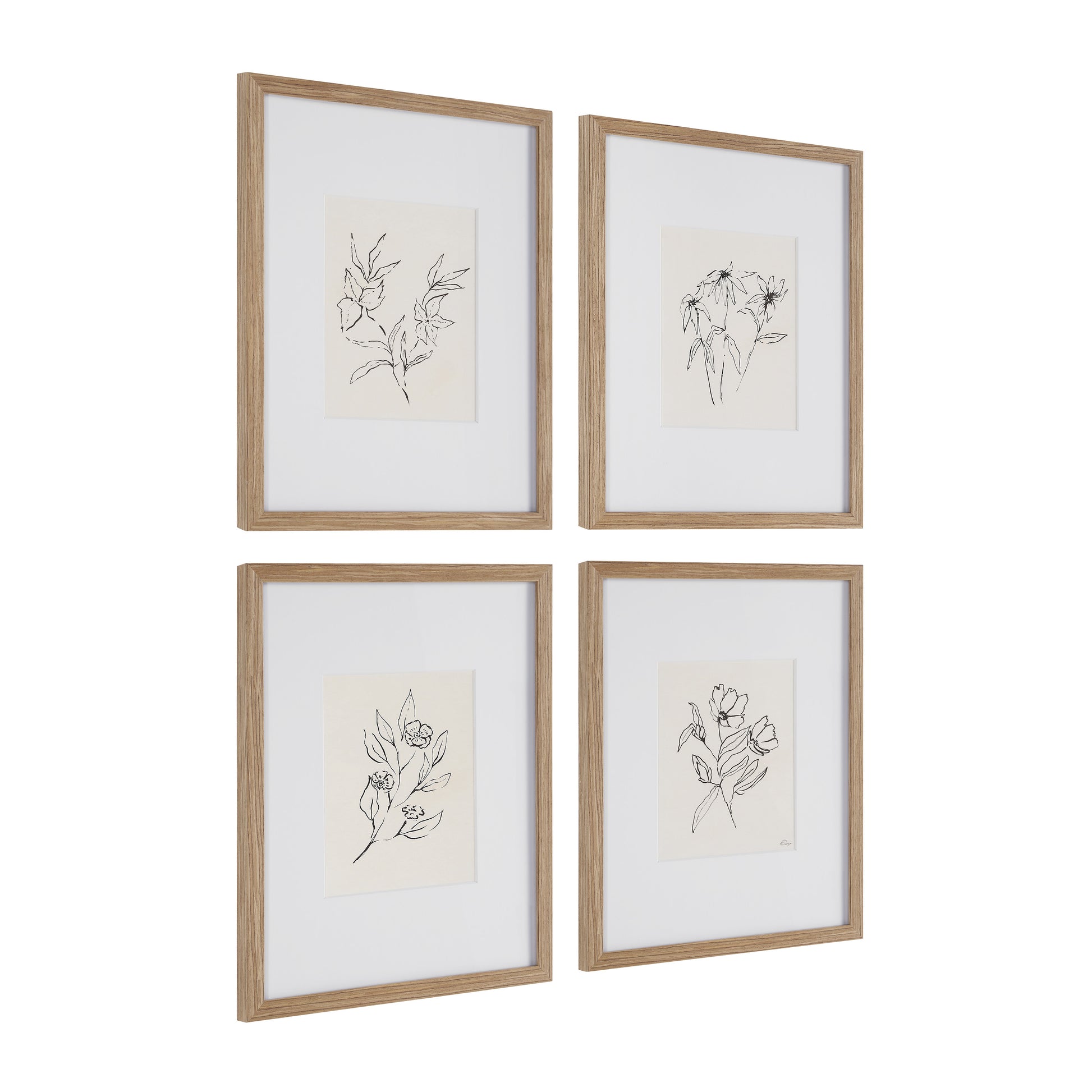 Palmela 16.0" Wide Wall Decor, Printed Artwork (4 Piece Set)-Canvas Print-DECOROLALA