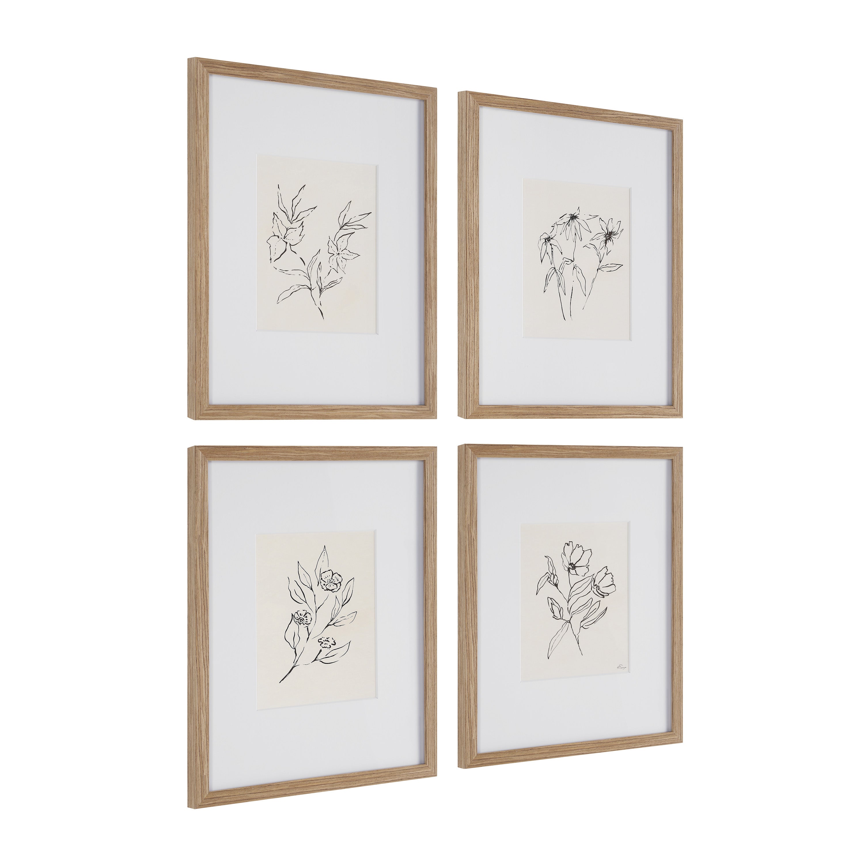 Palmela 16.0" Wide Wall Decor, Printed Artwork (4 Piece Set)-Canvas Print-DECOROLALA